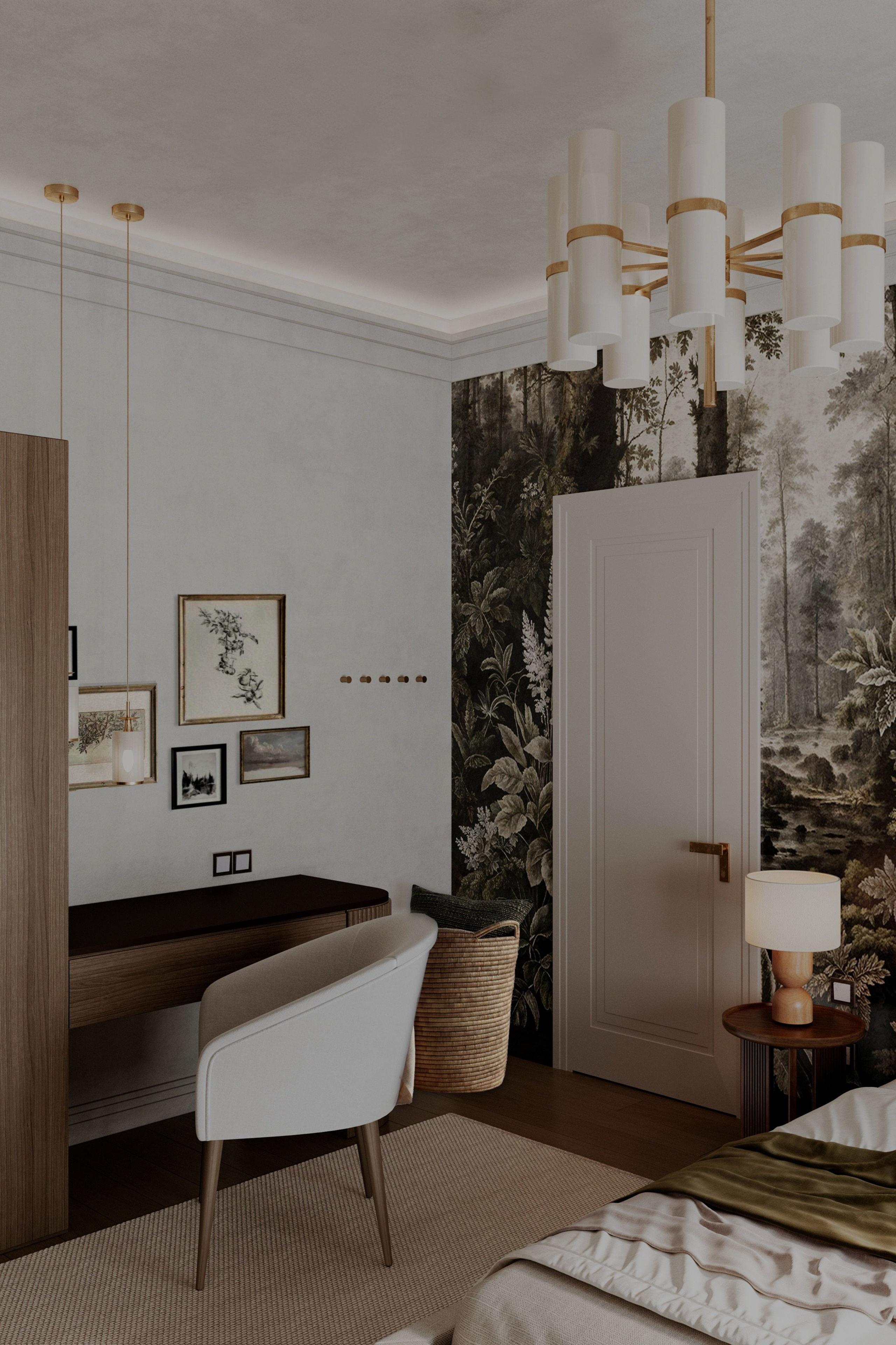 Интерьер спальни в загородном доме. Дизайнер- искусствовед Татьяна Бефус | Живые интерьеры с искусством & историей