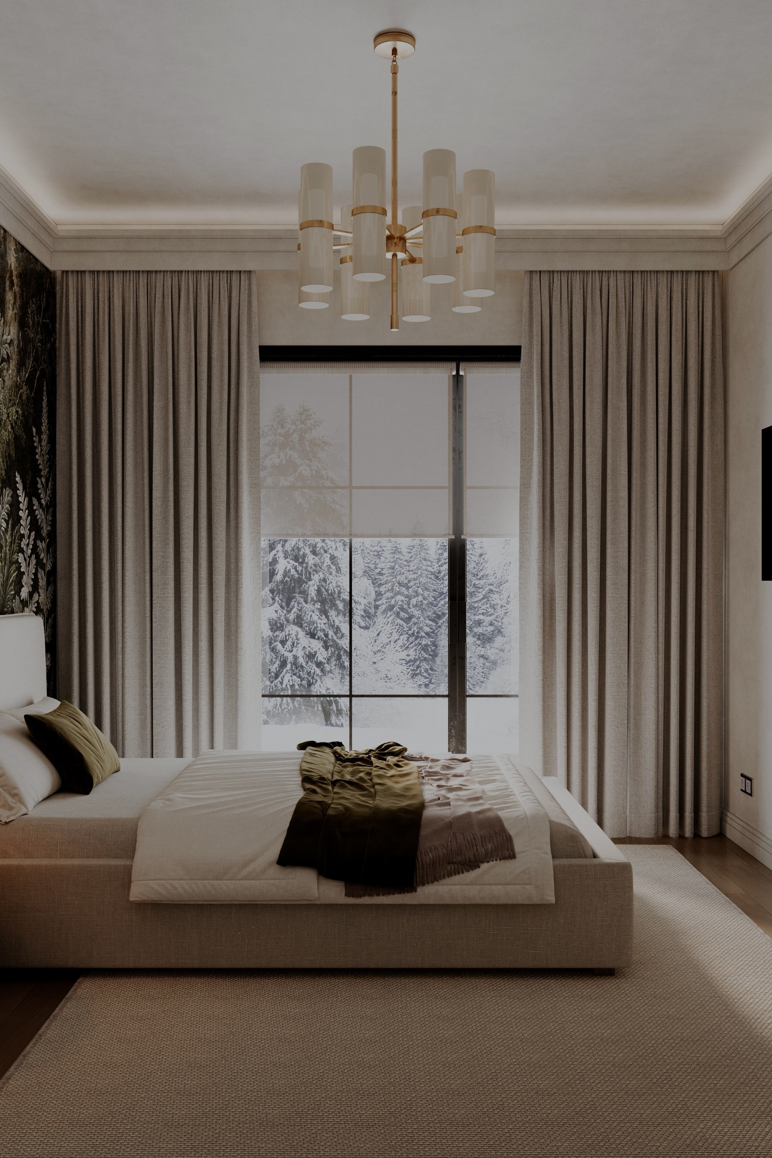 Интерьер спальни в загородном доме. Дизайнер- искусствовед Татьяна Бефус | Живые интерьеры с искусством & историей