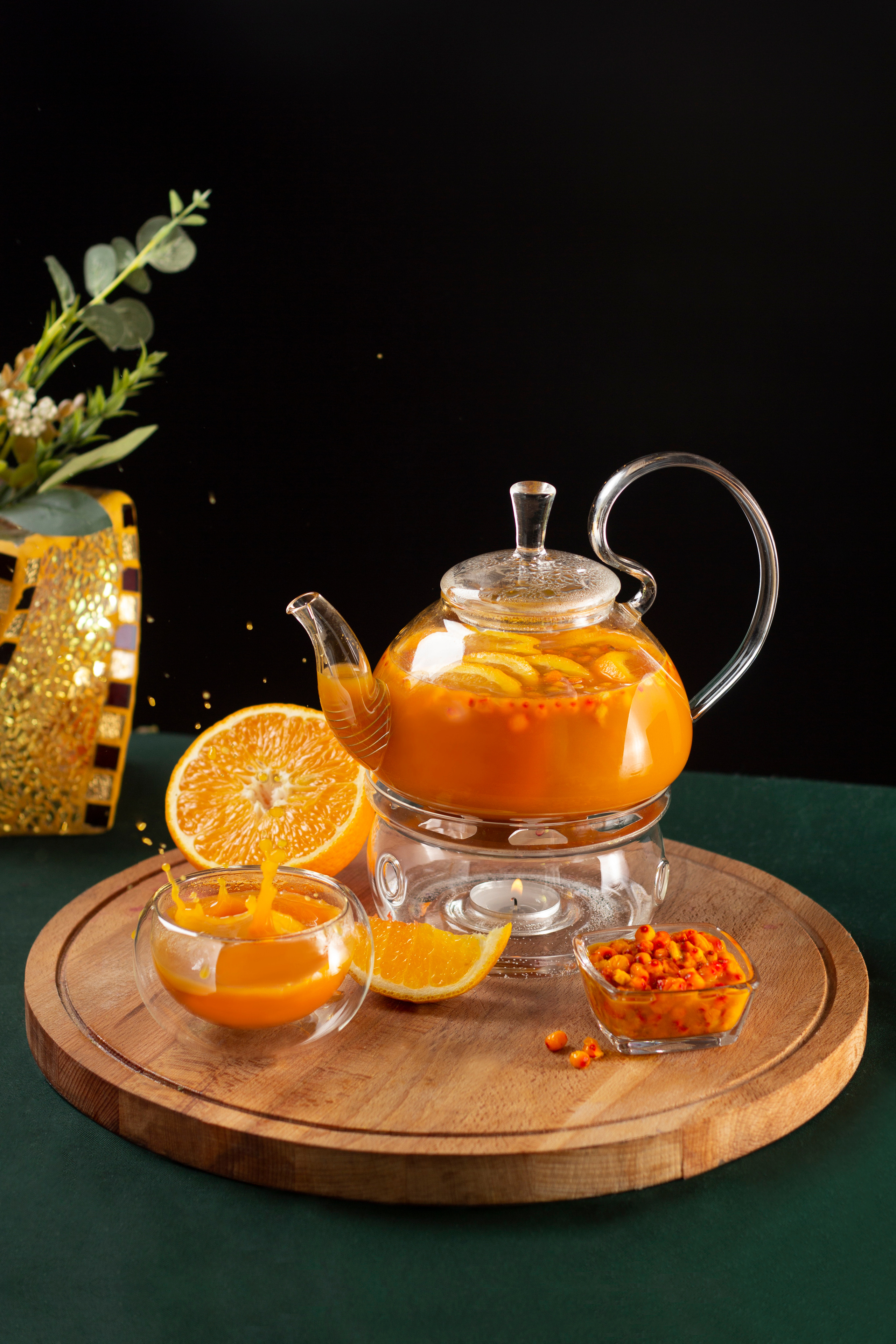 Брусничный чай - профессиональная фуд фотографии для баров, ресторанов СПб