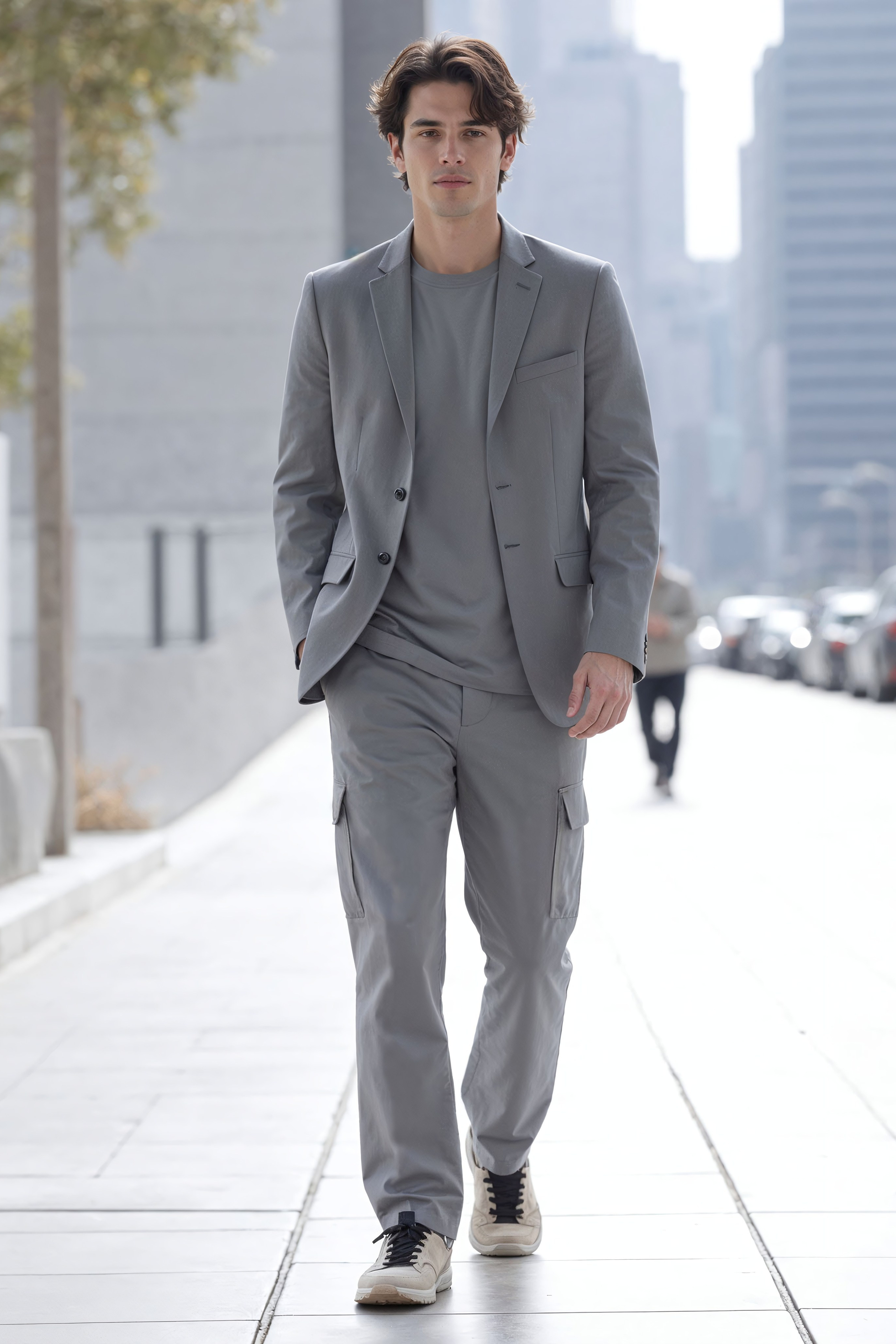 съемка мужских брюк на нейромодели