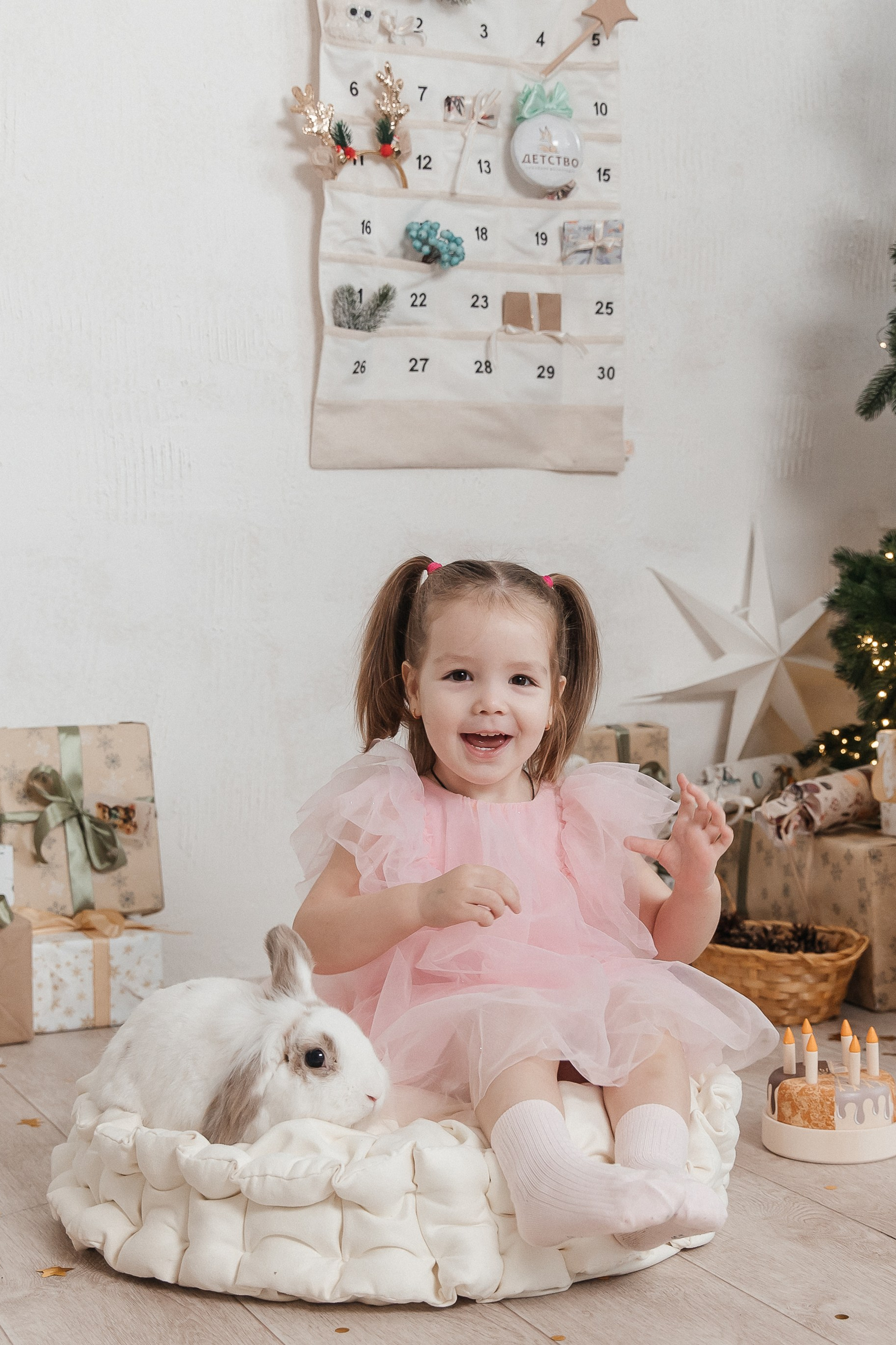 Новогодняя фотосессия с кроликом 🐰