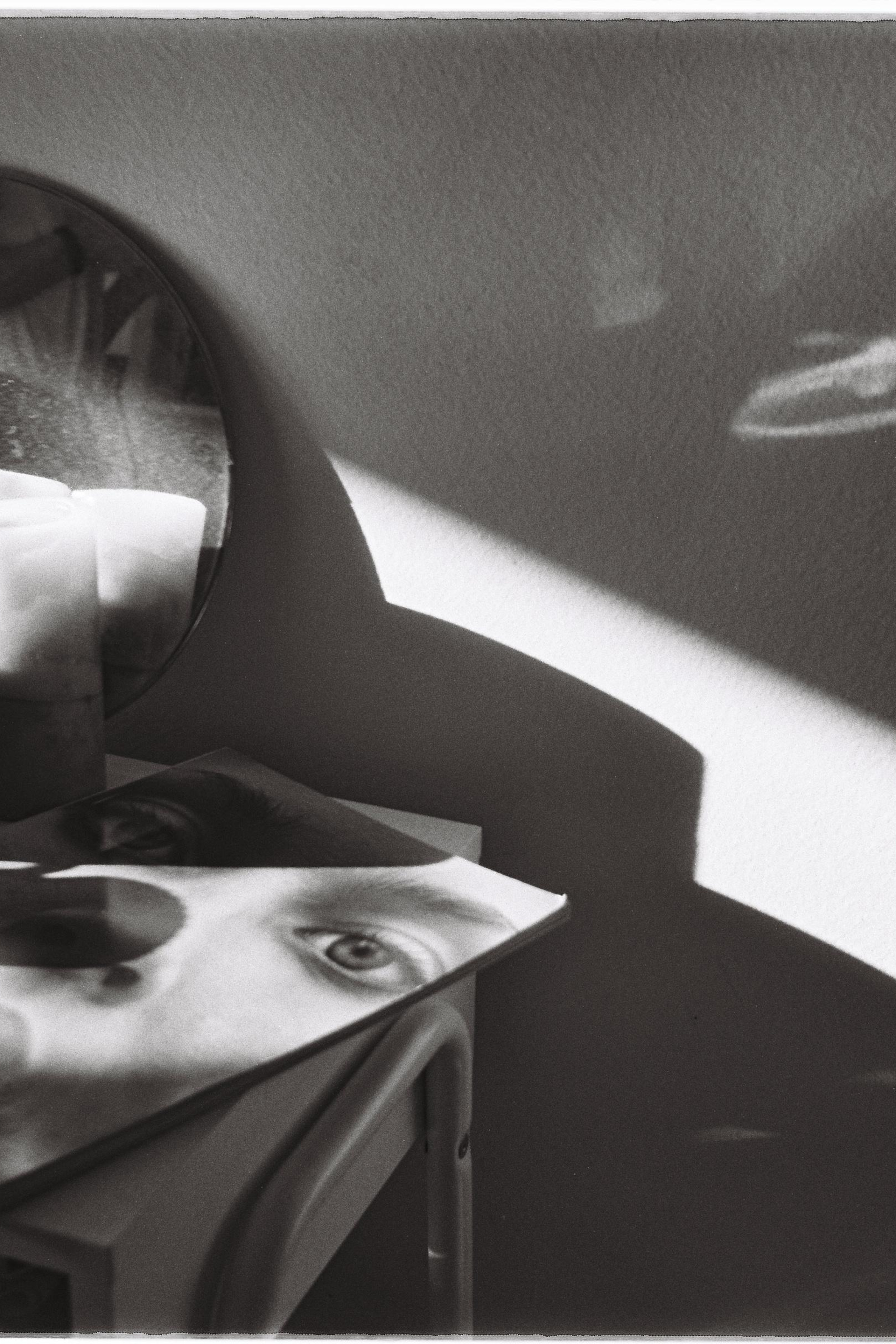 INSIDE AND OUT. Annie is filming