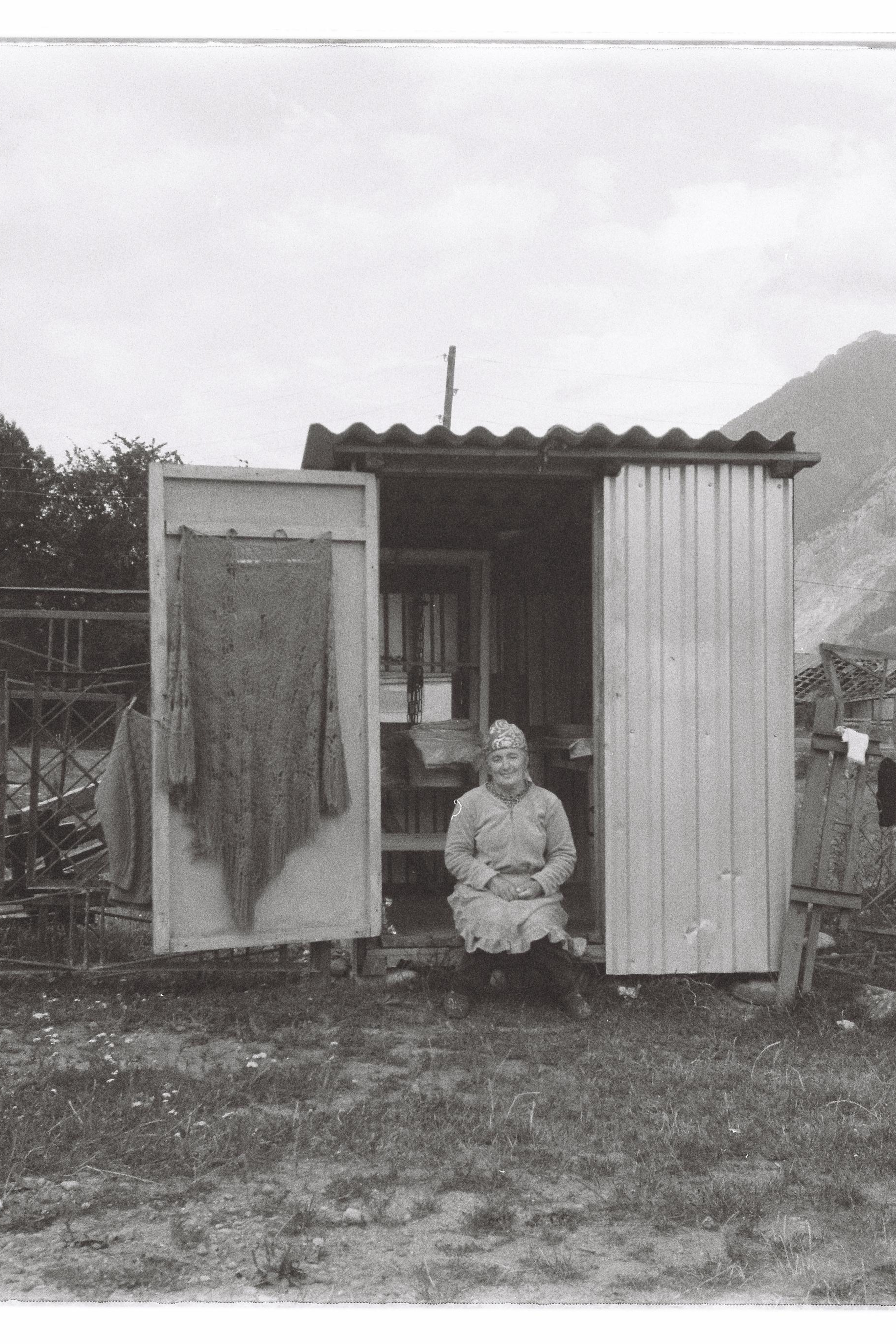 INSIDE AND OUT. Annie is filming