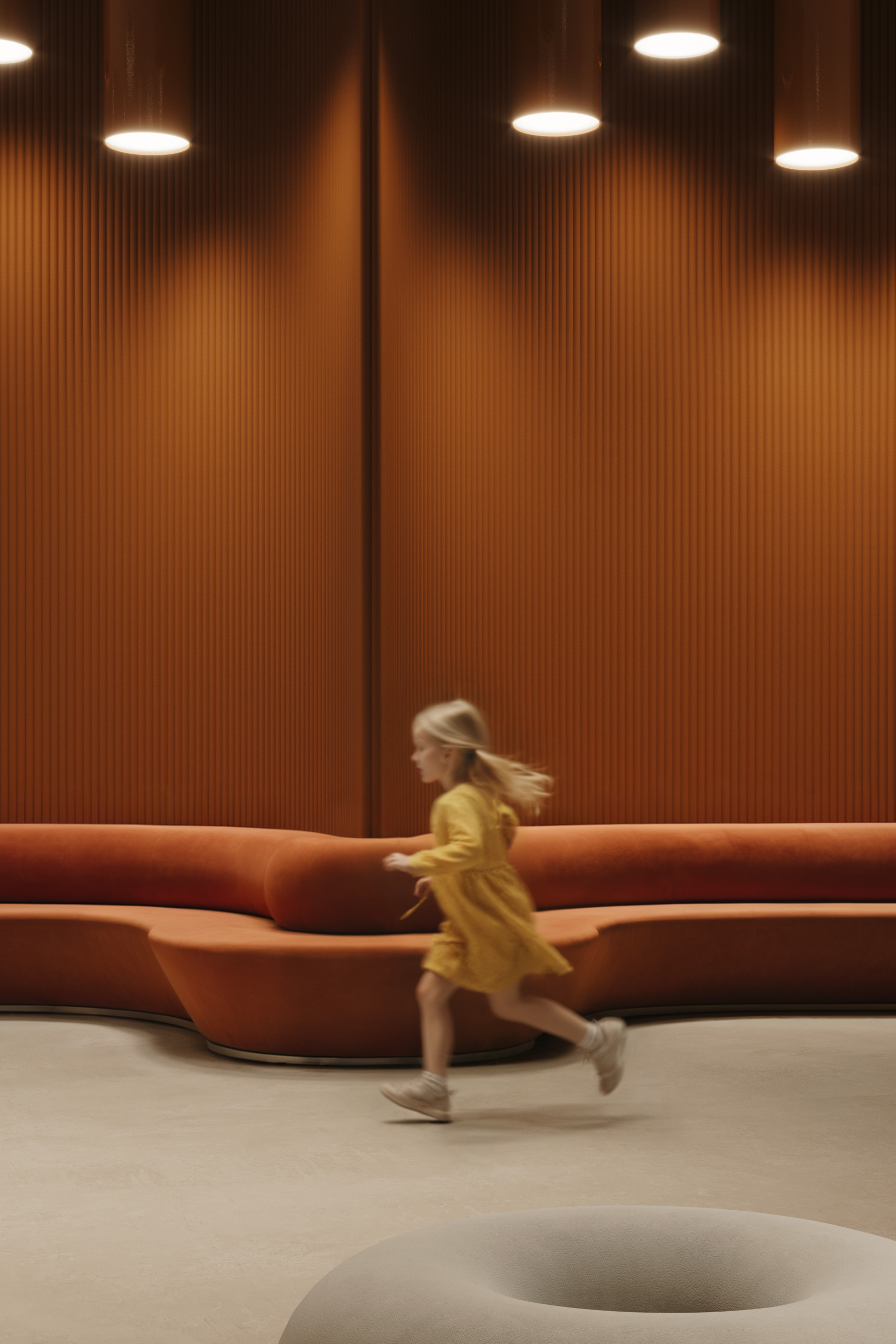 visualizations of the school's atrium space