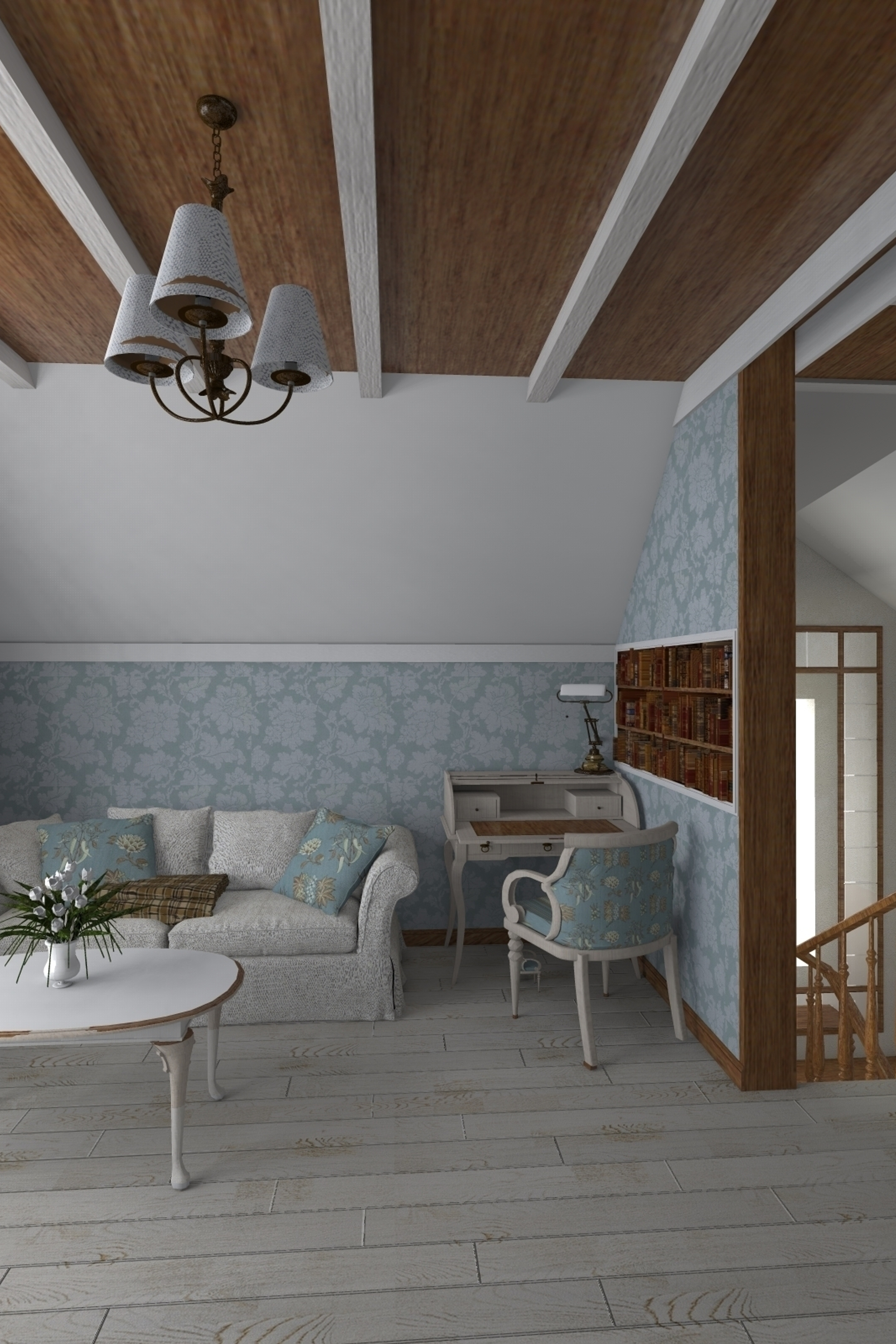 Дом в п.Мендсары. 2 этажа. Прованс.