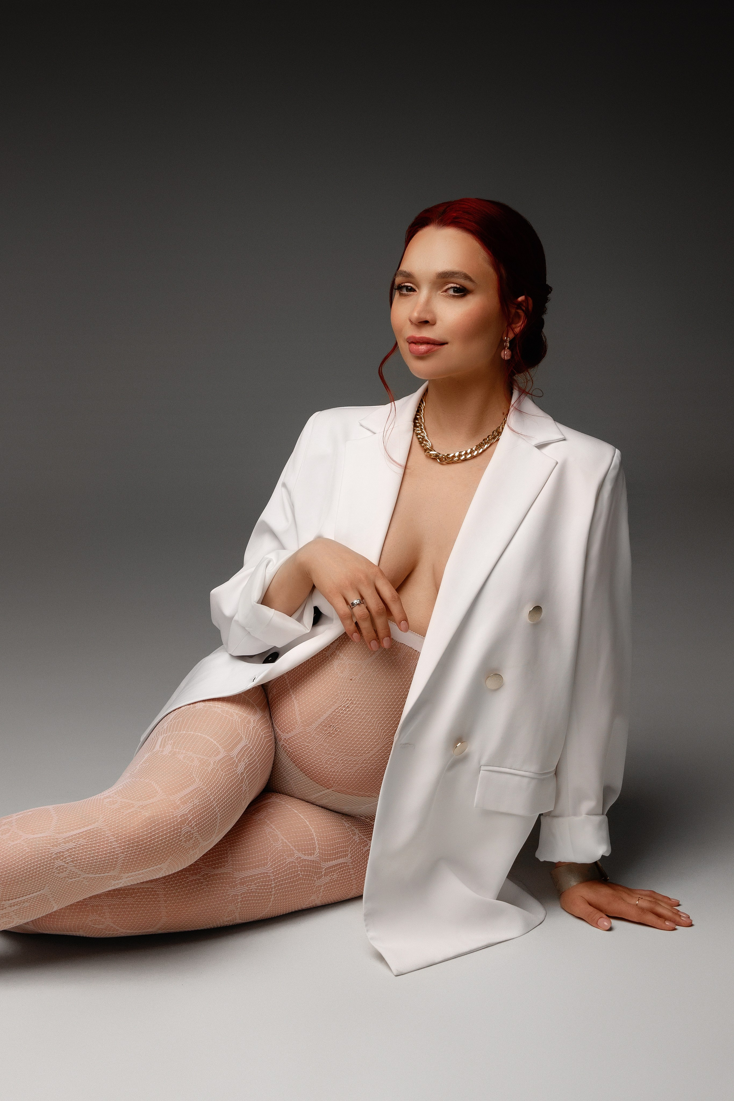 Жакет белый, размер 44-48