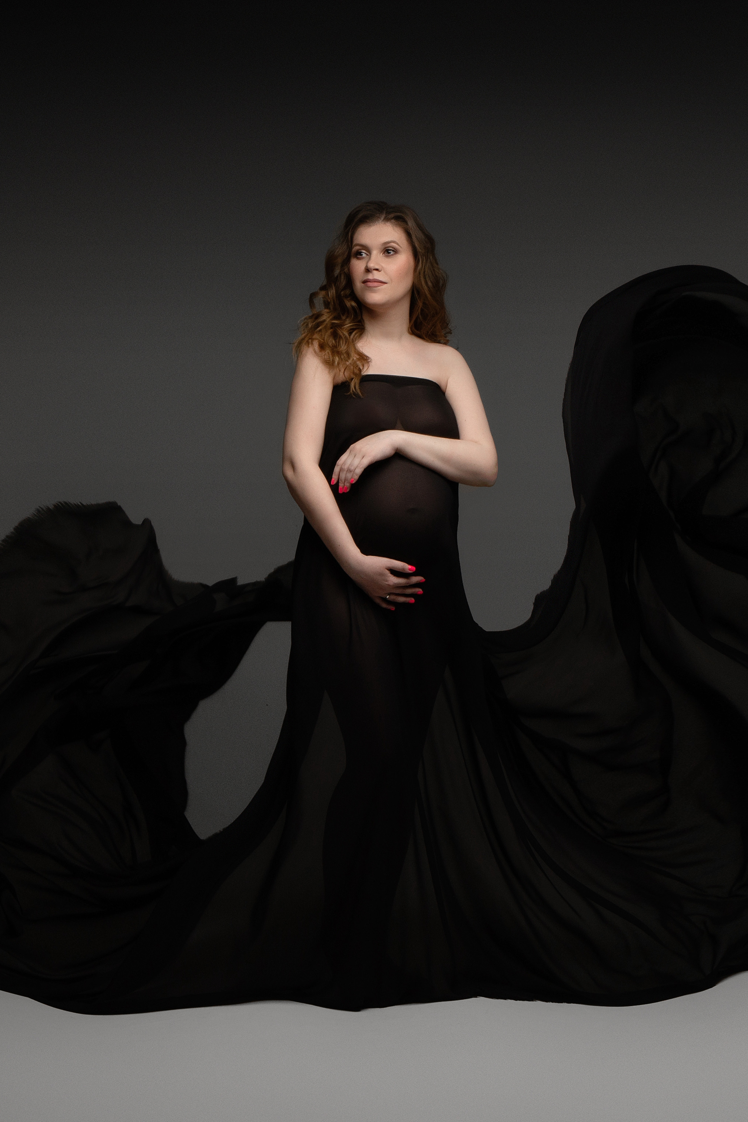 Черный шифон