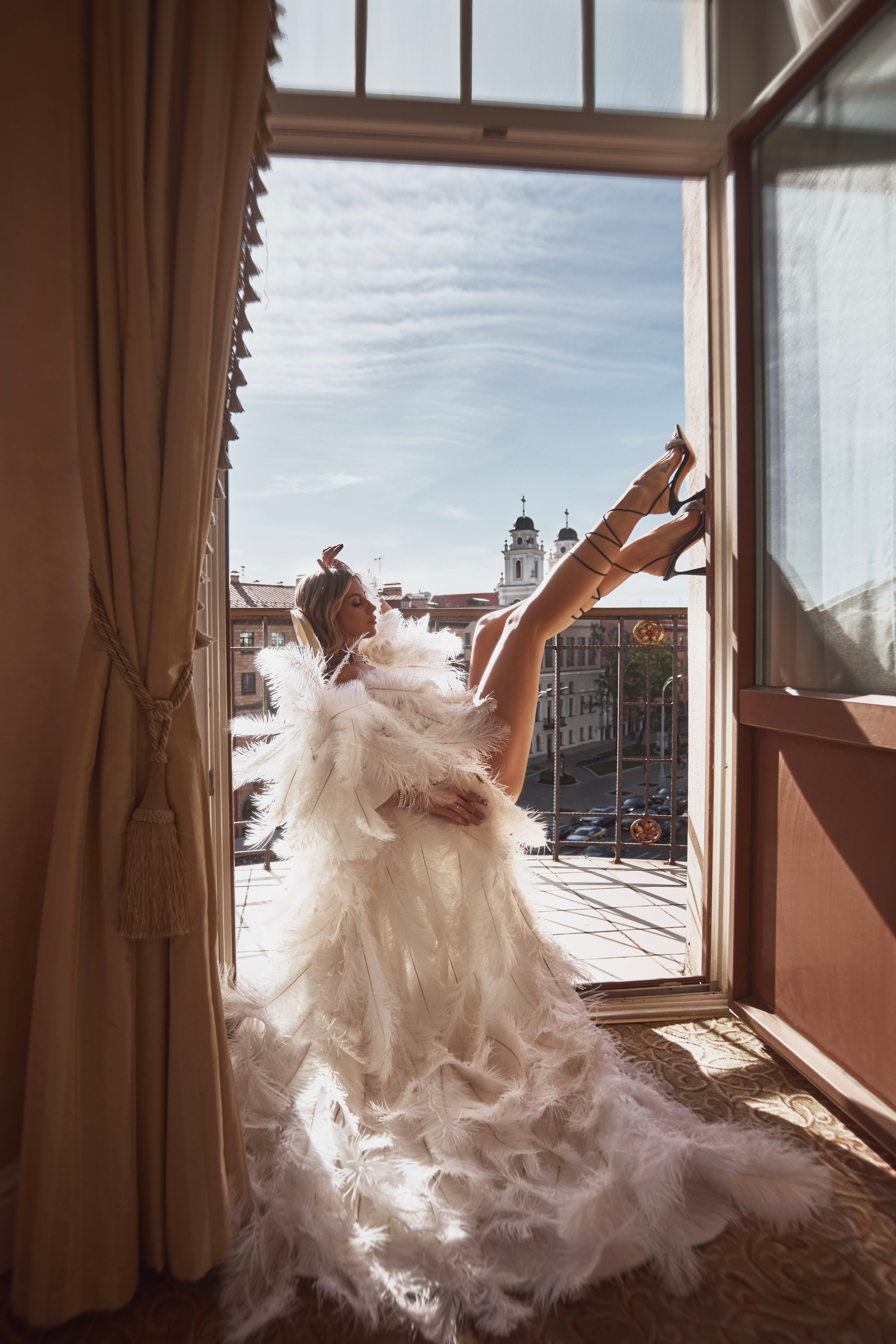 Шубка перо страуса