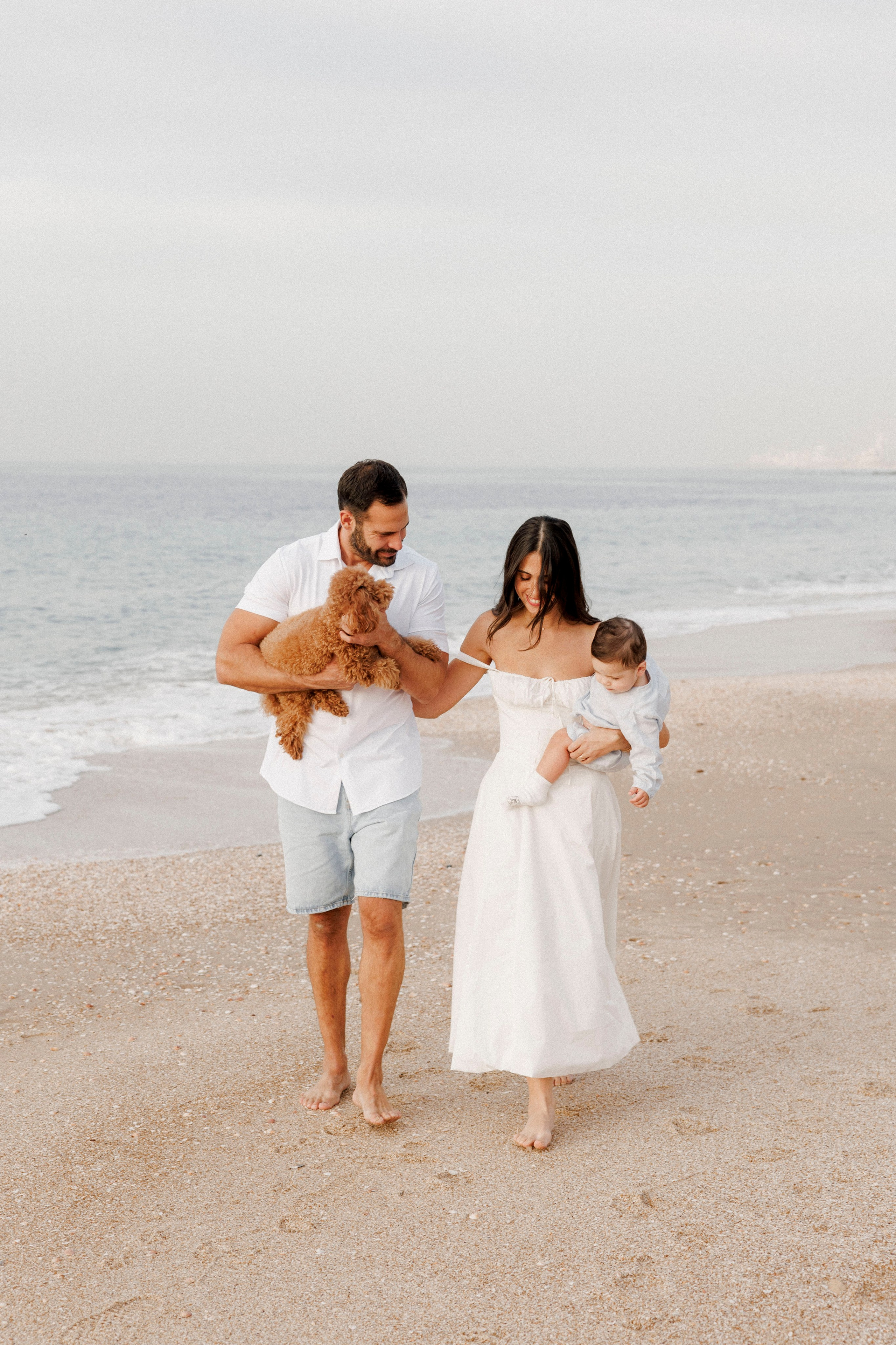 First year family photos near the sea