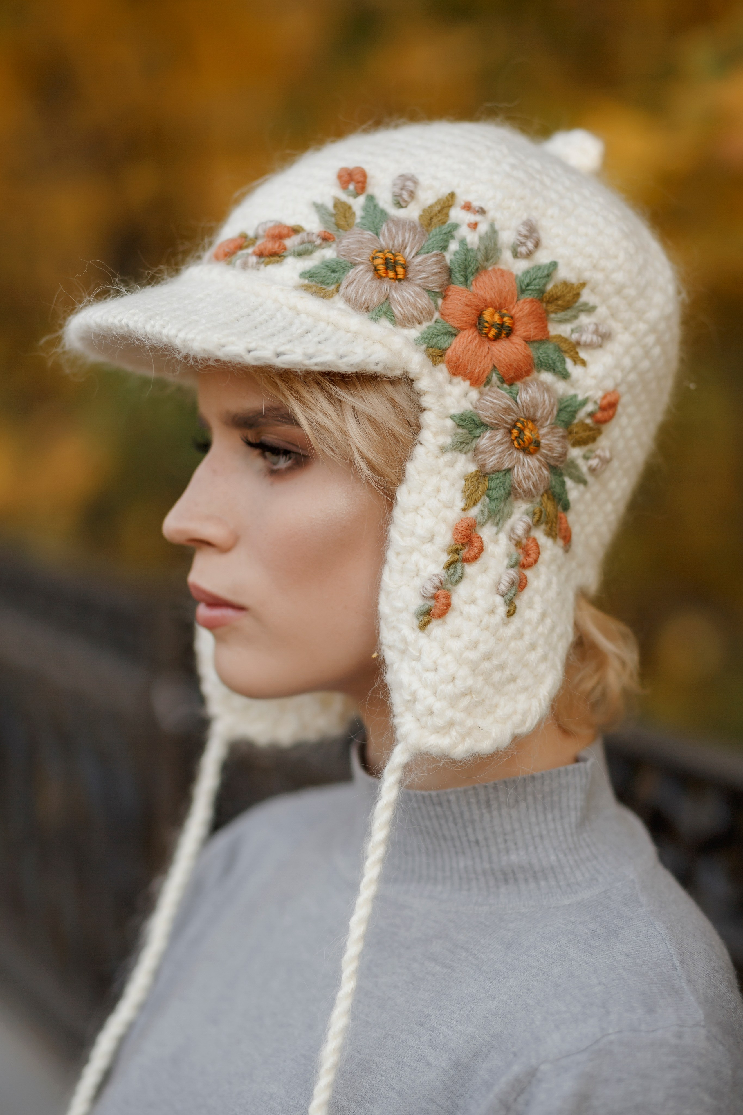 Идея для шапок с узорами, вдохновленными природой.