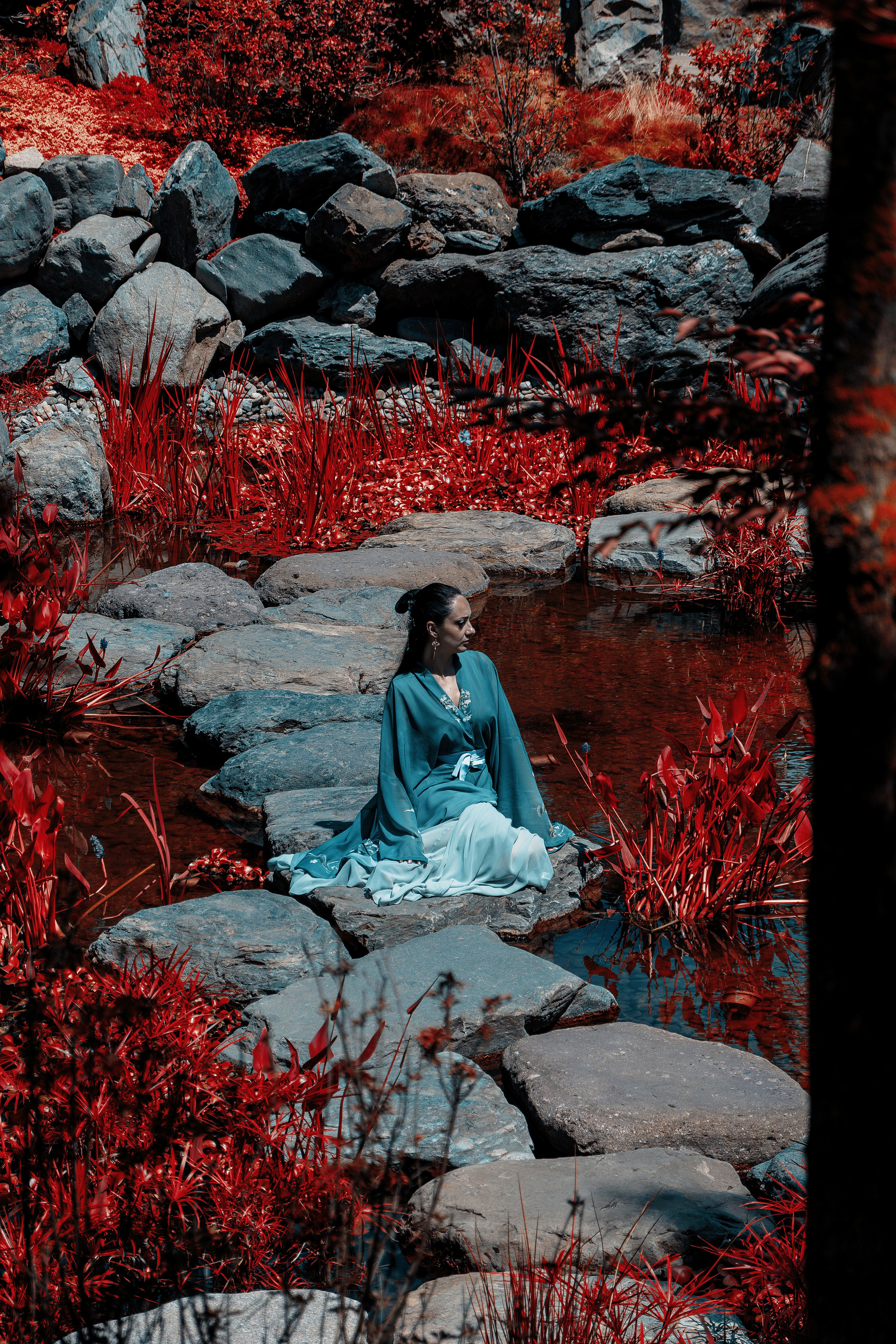 Фотосессия в японском стиле в краснодаре в парке Галицкого. прекрасный образ гейши и женская эстетика. Красивая природа Японии. 