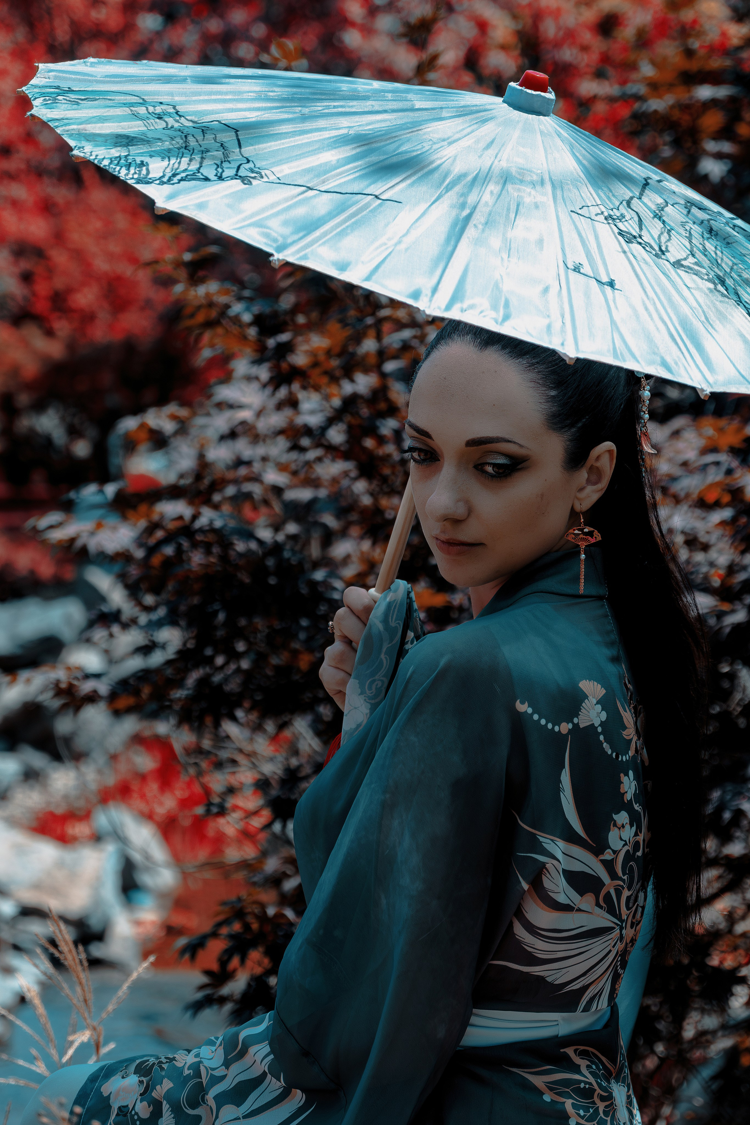 Фотосессия в японском стиле в краснодаре в парке Галицкого. прекрасный образ гейши и женская эстетика. Красивая природа Японии. 