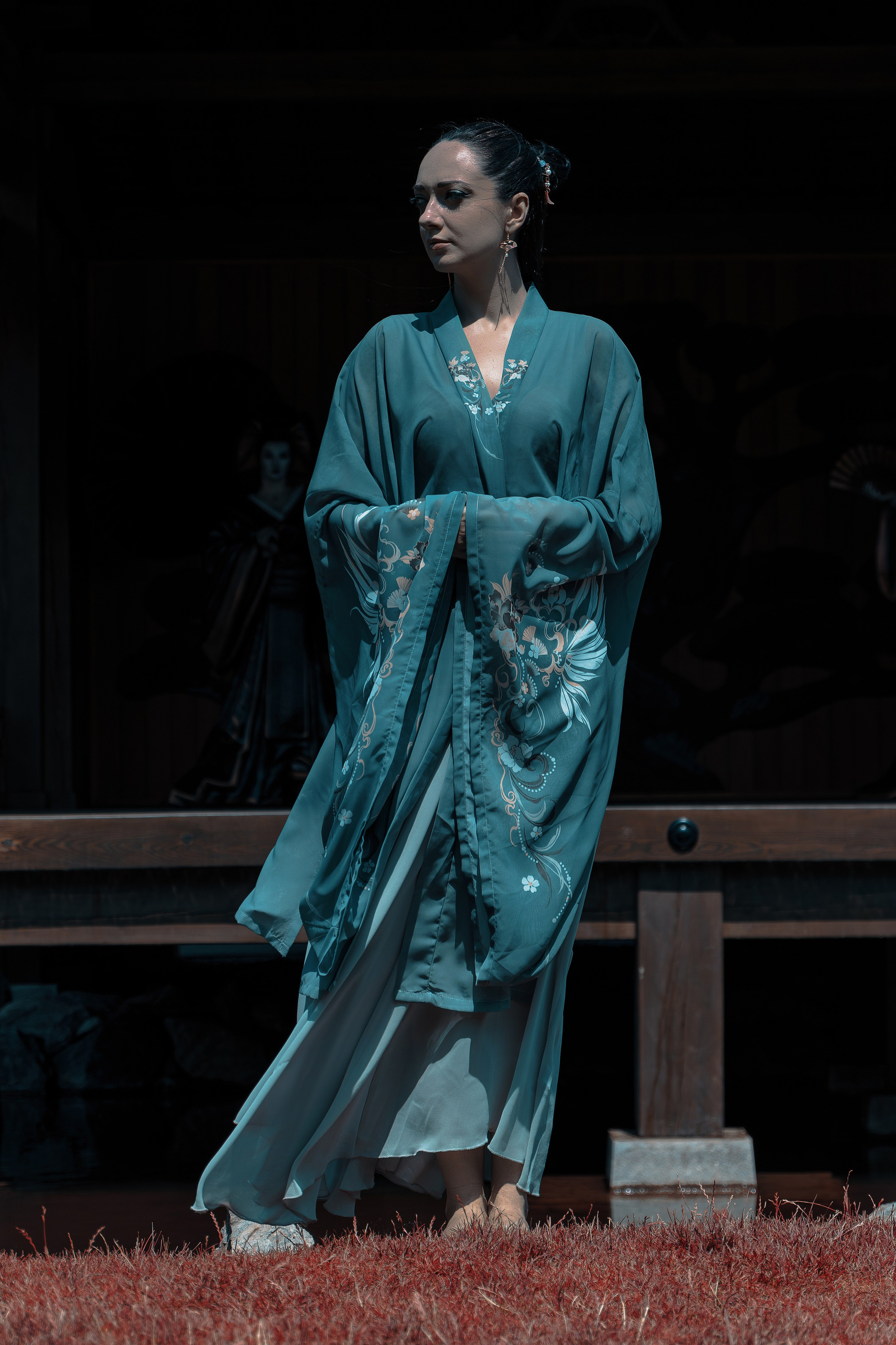 Фотосессия в японском стиле в краснодаре в парке Галицкого. прекрасный образ гейши и женская эстетика. Красивая природа Японии. 