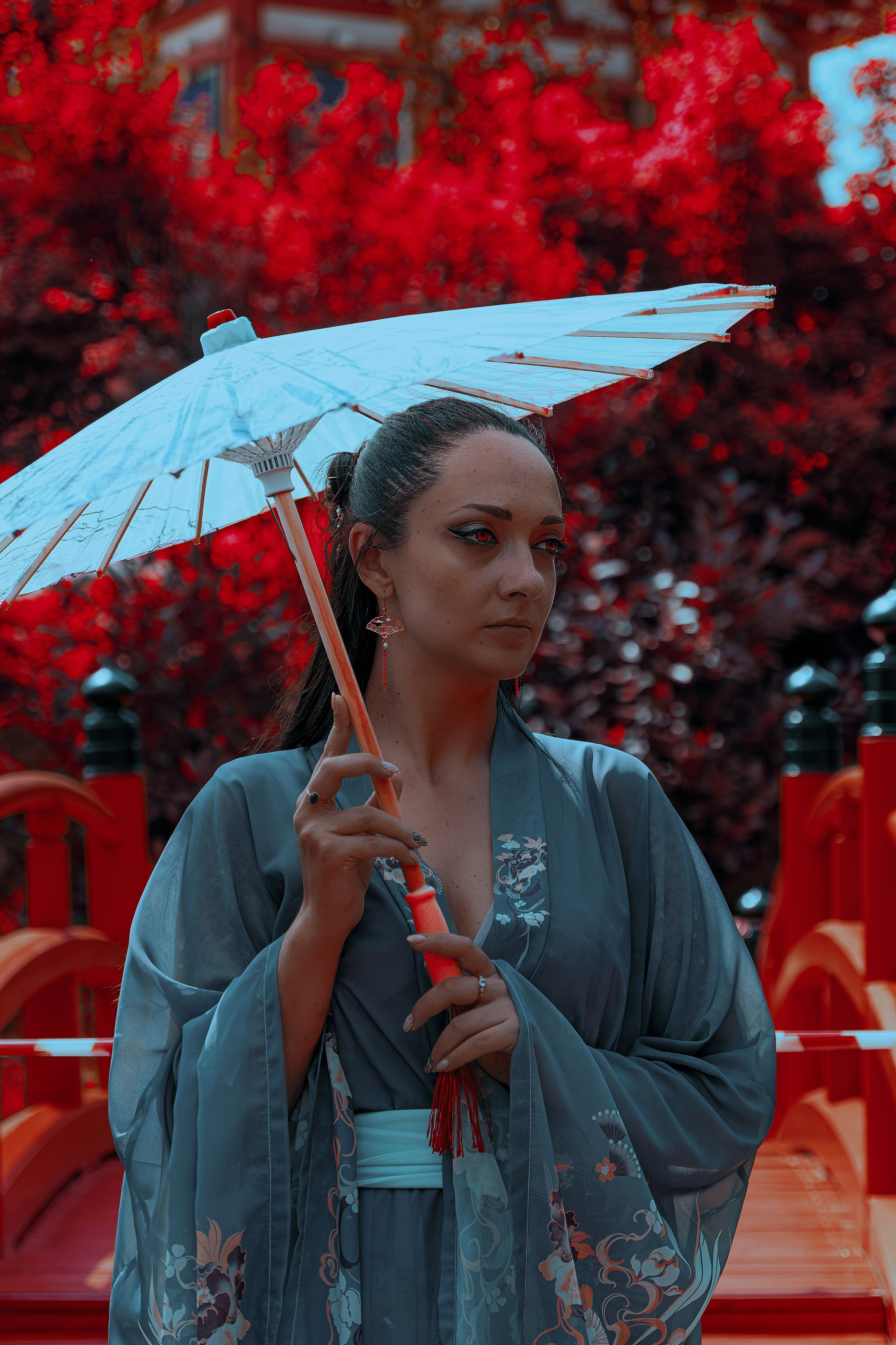 Фотосессия в японском стиле в краснодаре в парке Галицкого. прекрасный образ гейши и женская эстетика. Красивая природа Японии. 