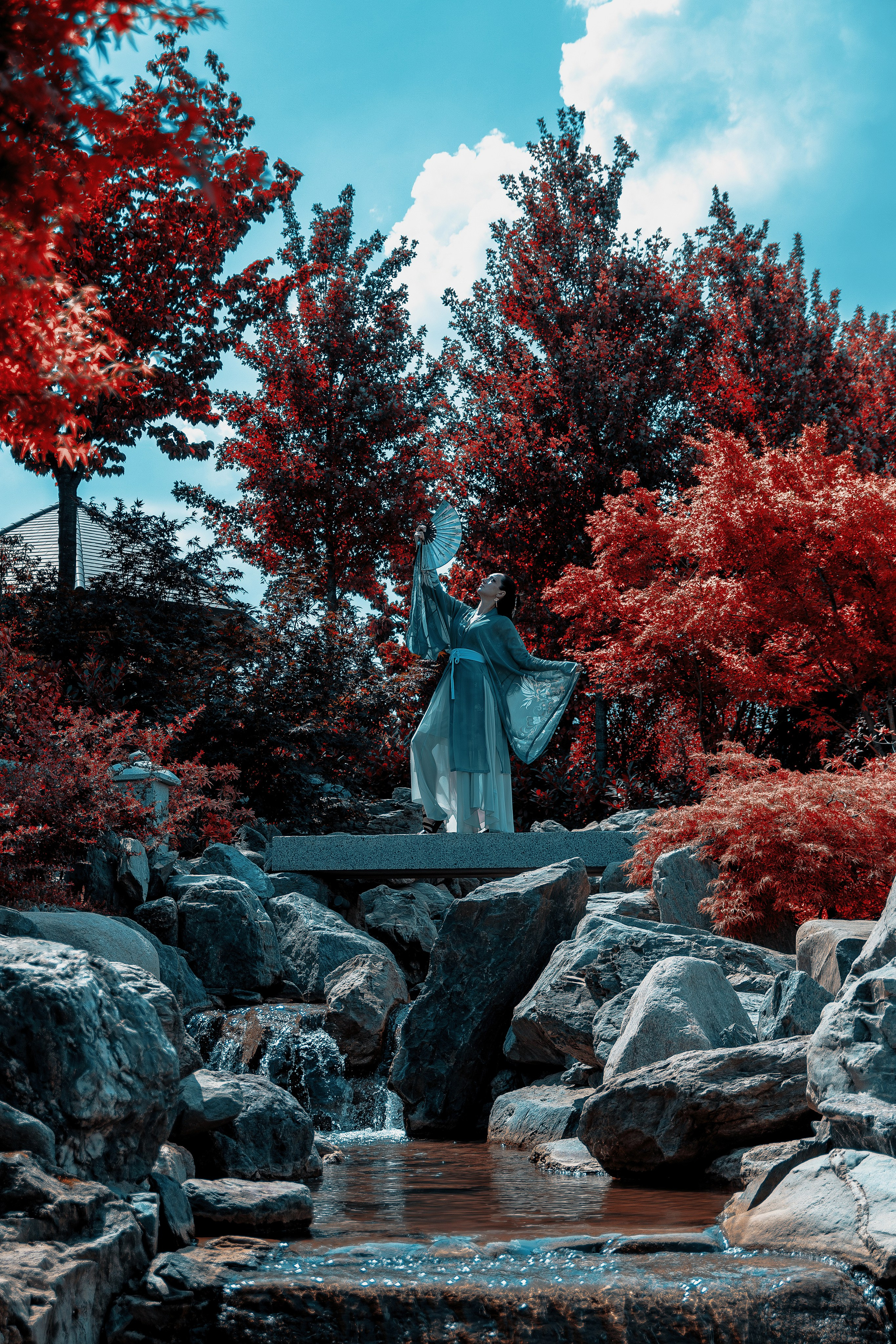 Фотосессия в японском стиле в краснодаре в парке Галицкого. прекрасный образ гейши и женская эстетика. Красивая природа Японии. 