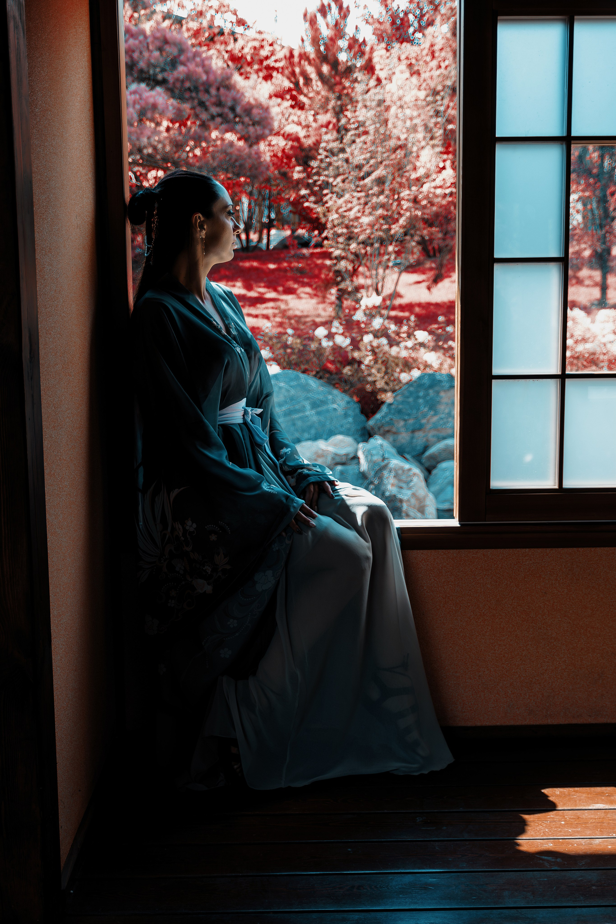 Фотосессия в японском стиле в краснодаре в парке Галицкого. прекрасный образ гейши и женская эстетика. Красивая природа Японии. 