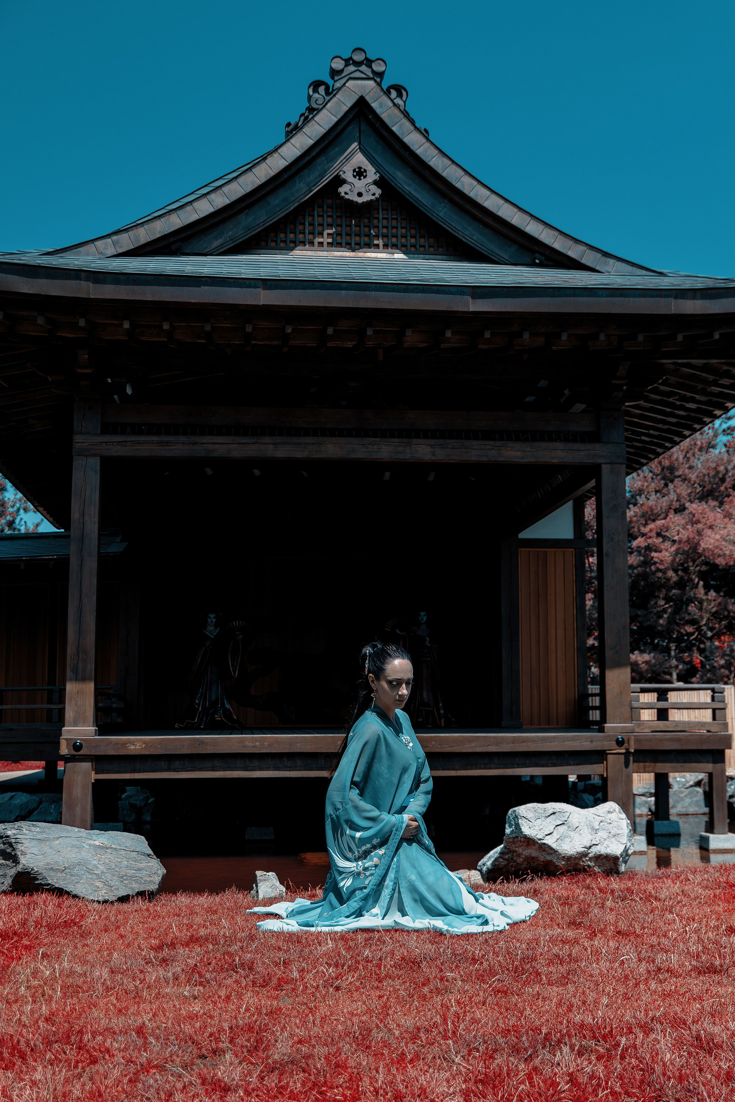 Фотосессия в японском стиле в краснодаре в парке Галицкого. прекрасный образ гейши и женская эстетика. Красивая природа Японии. 