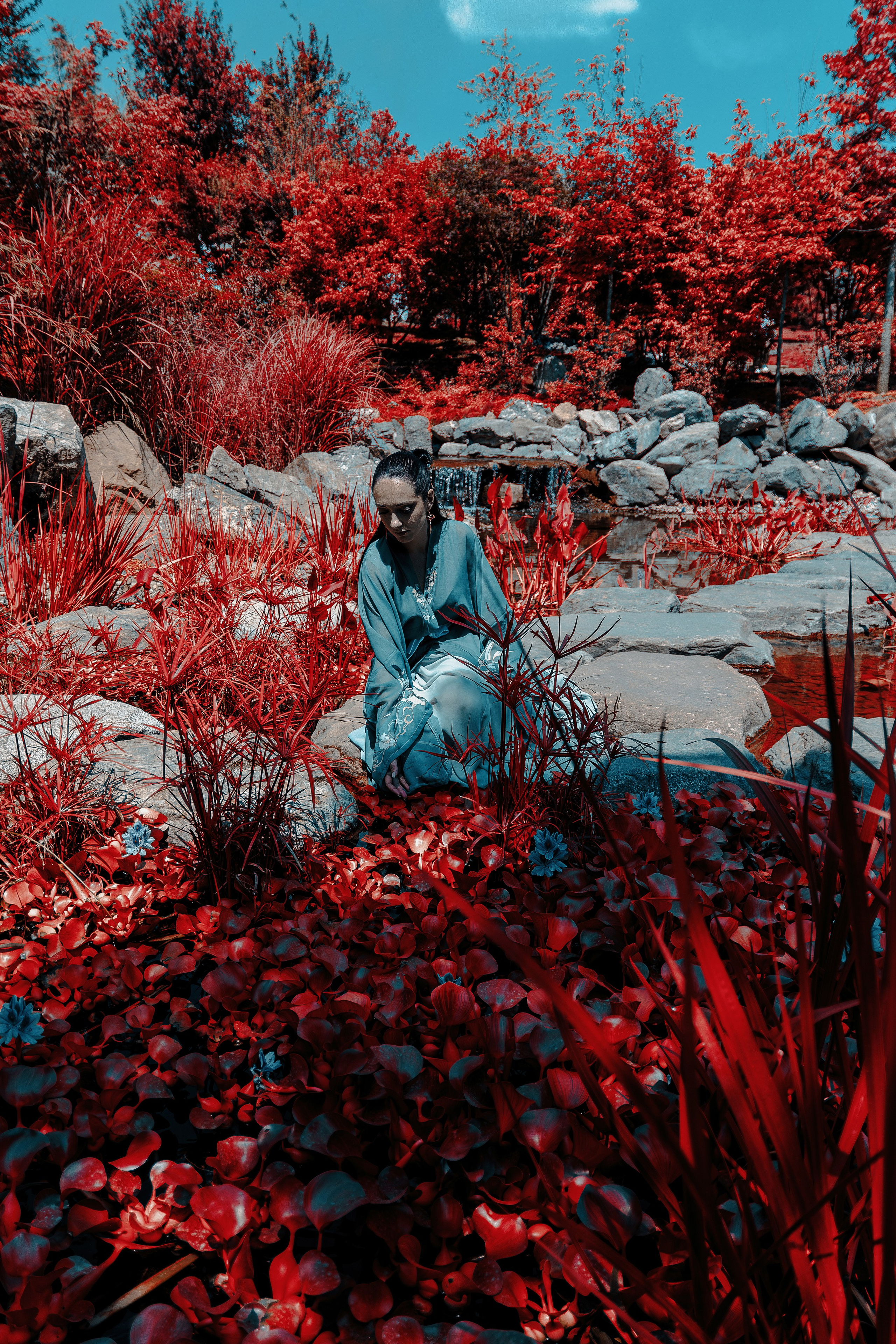 Фотосессия в японском стиле в краснодаре в парке Галицкого. прекрасный образ гейши и женская эстетика. Красивая природа Японии. 