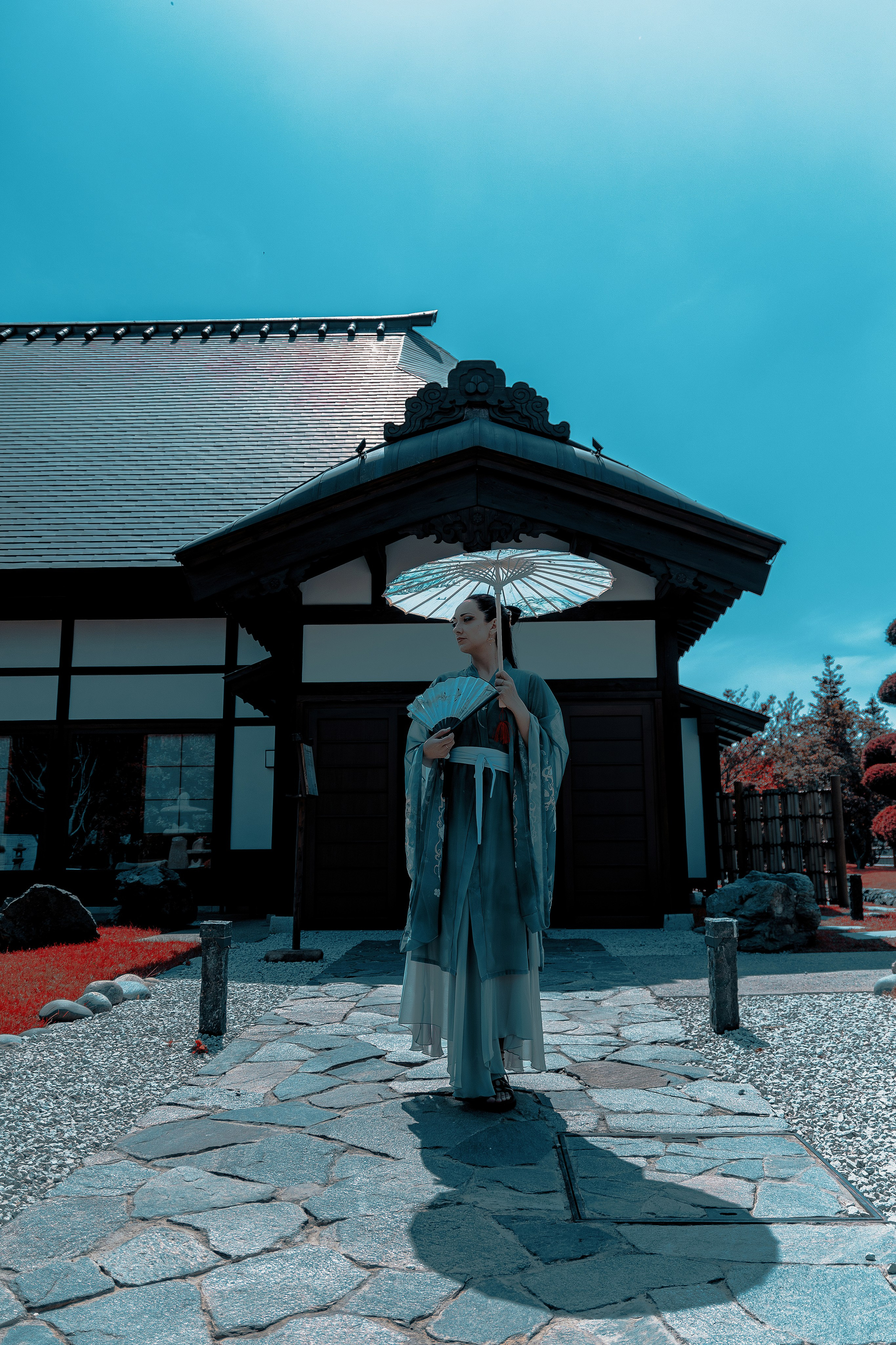 Фотосессия в японском стиле в краснодаре в парке Галицкого. прекрасный образ гейши и женская эстетика. Красивая природа Японии. 