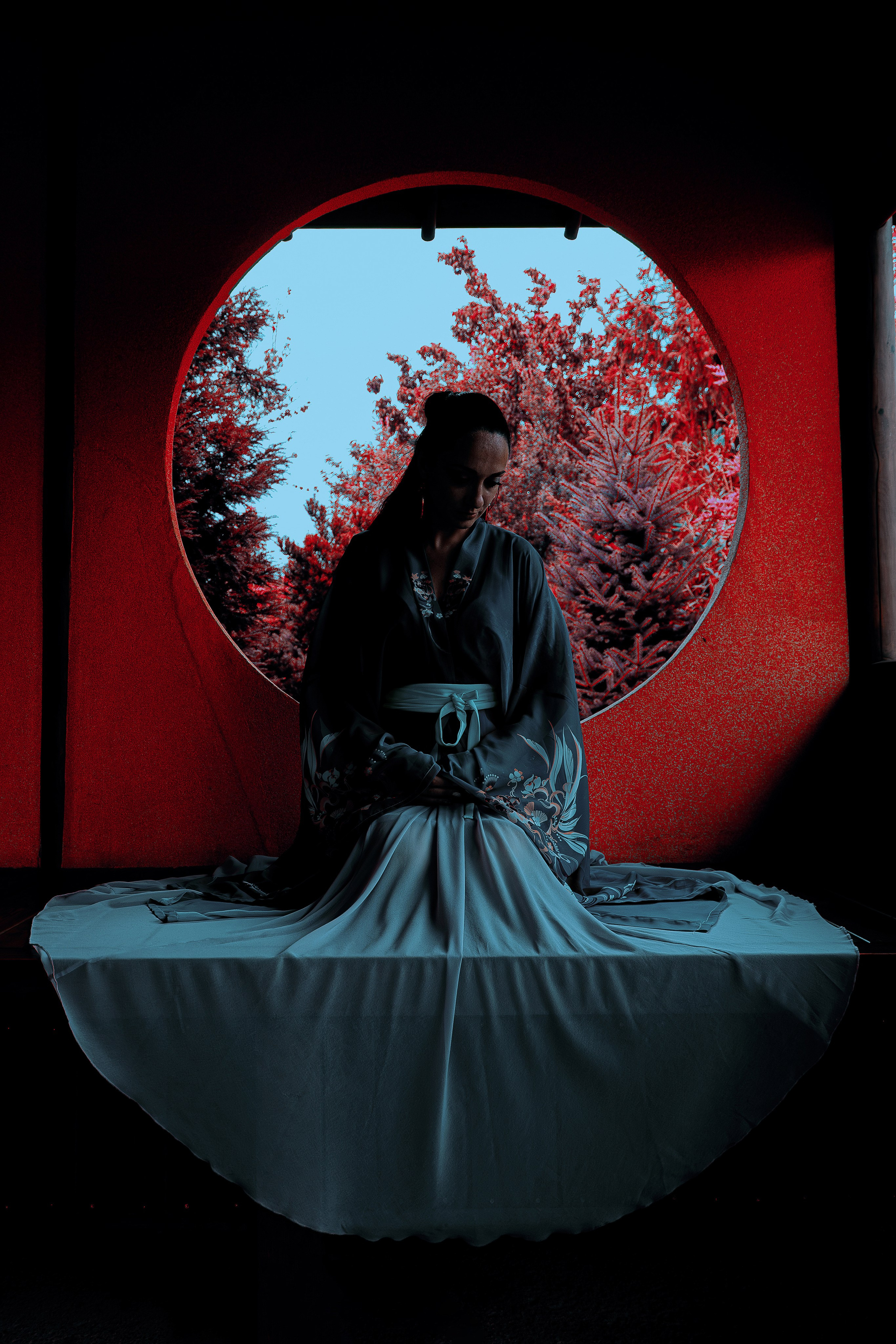 Фотосессия в японском стиле в краснодаре в парке Галицкого. прекрасный образ гейши и женская эстетика. Красивая природа Японии. 