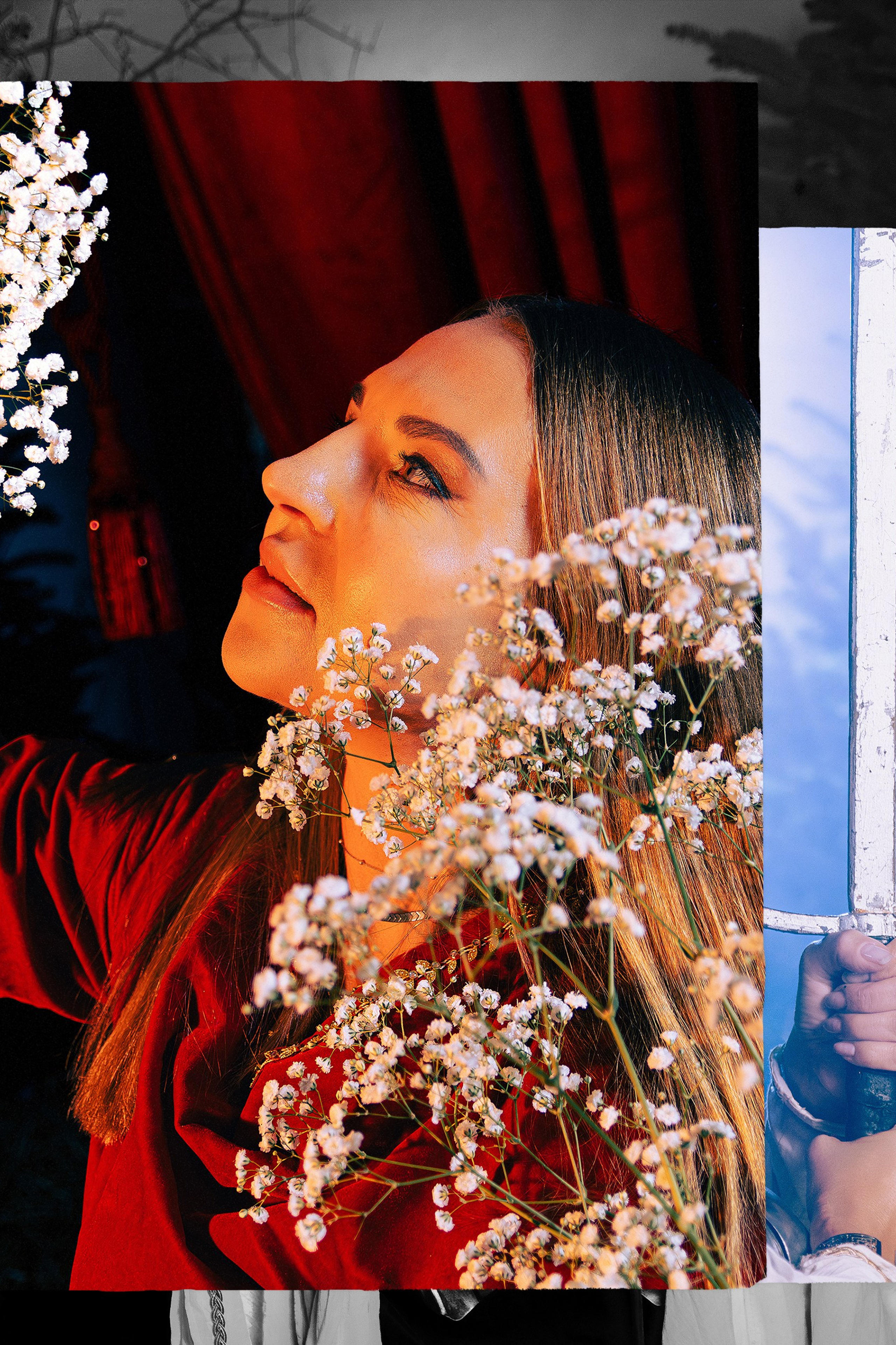 Женская фотосессия в Ростове-на-дону в образе воительницы с доспехами и мечом в поле.