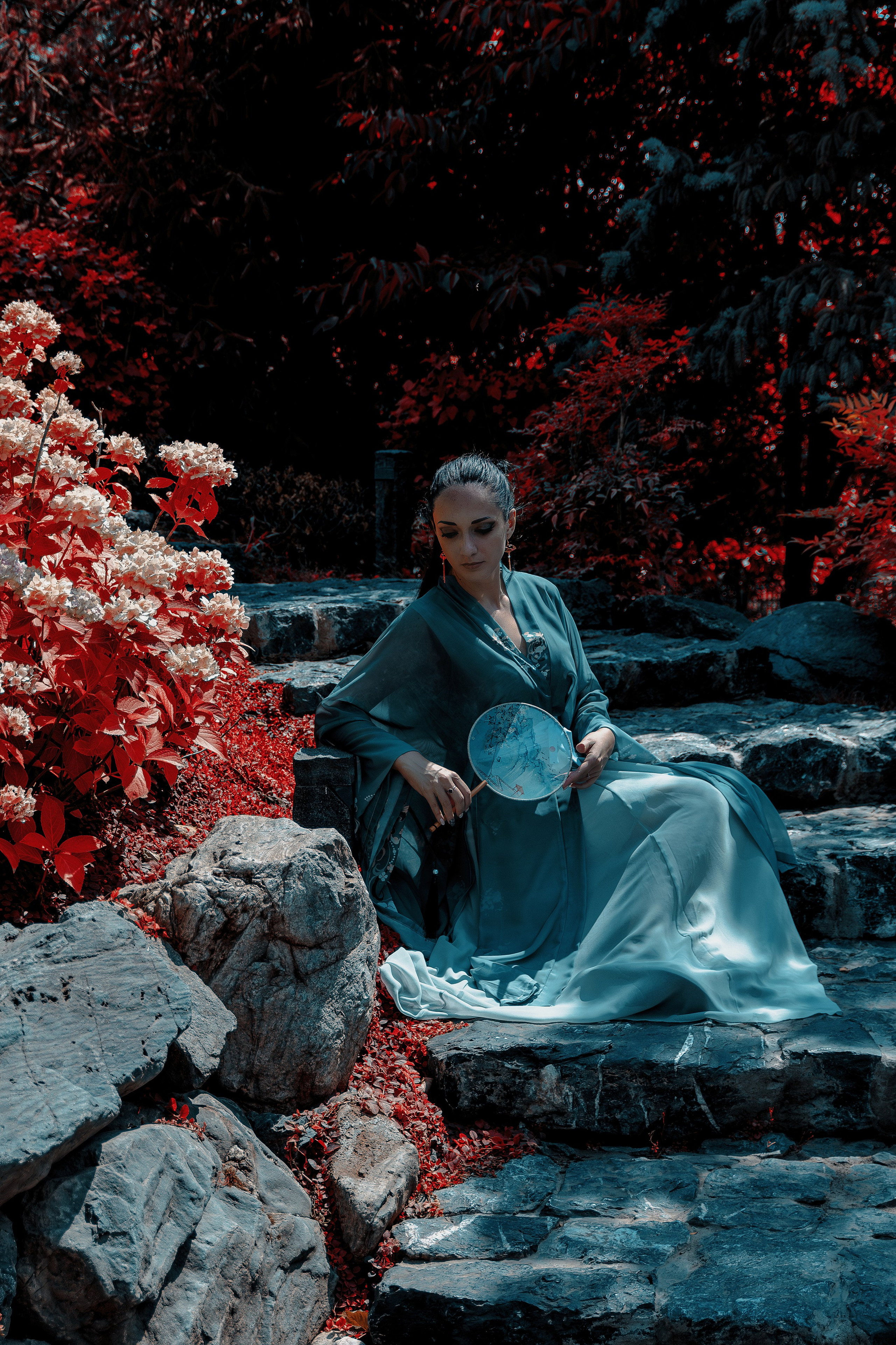 Фотосессия в японском стиле в краснодаре в парке Галицкого. прекрасный образ гейши и женская эстетика. Красивая природа Японии. 