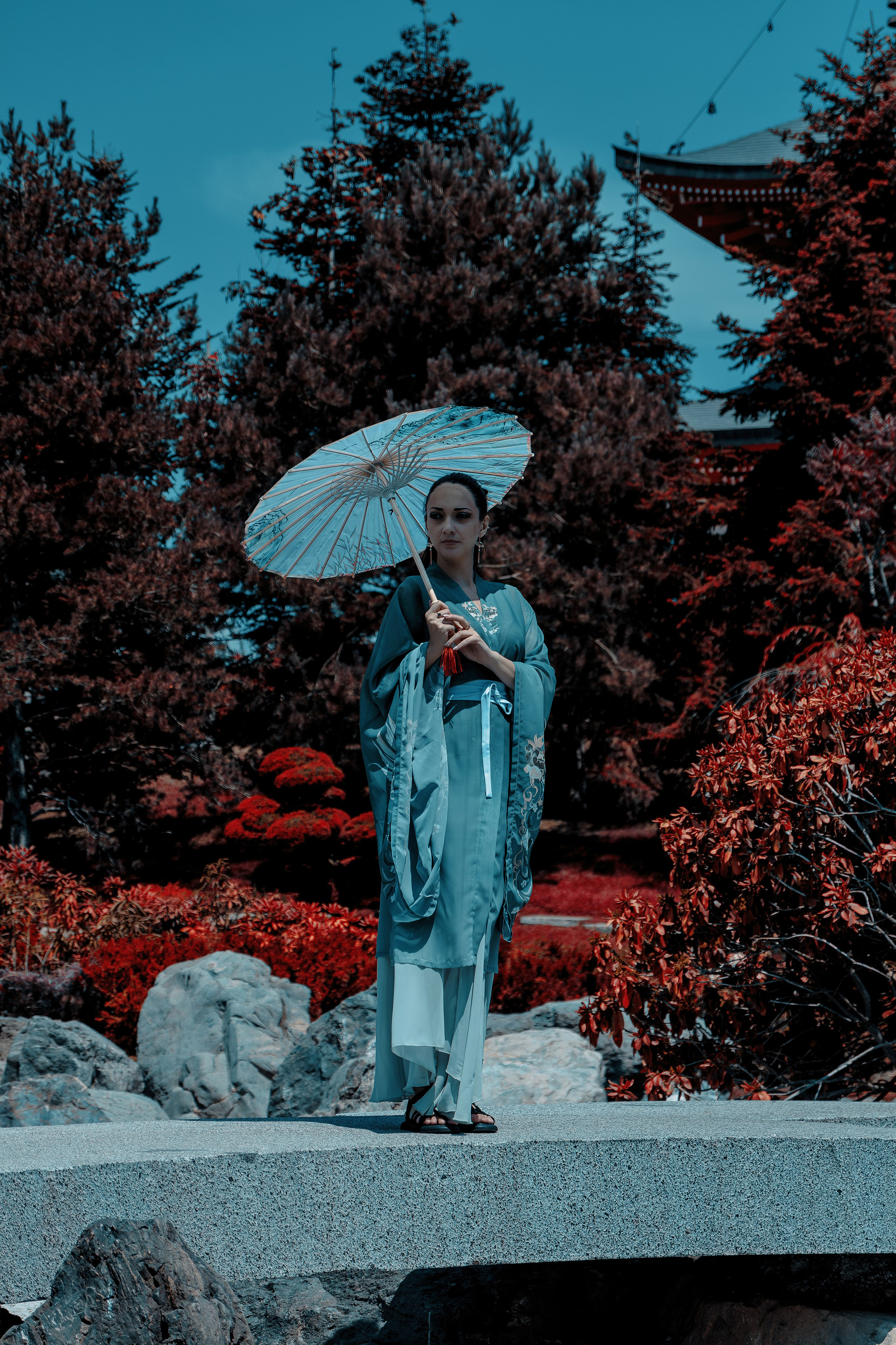 Фотосессия в японском стиле в краснодаре в парке Галицкого. прекрасный образ гейши и женская эстетика. Красивая природа Японии. 