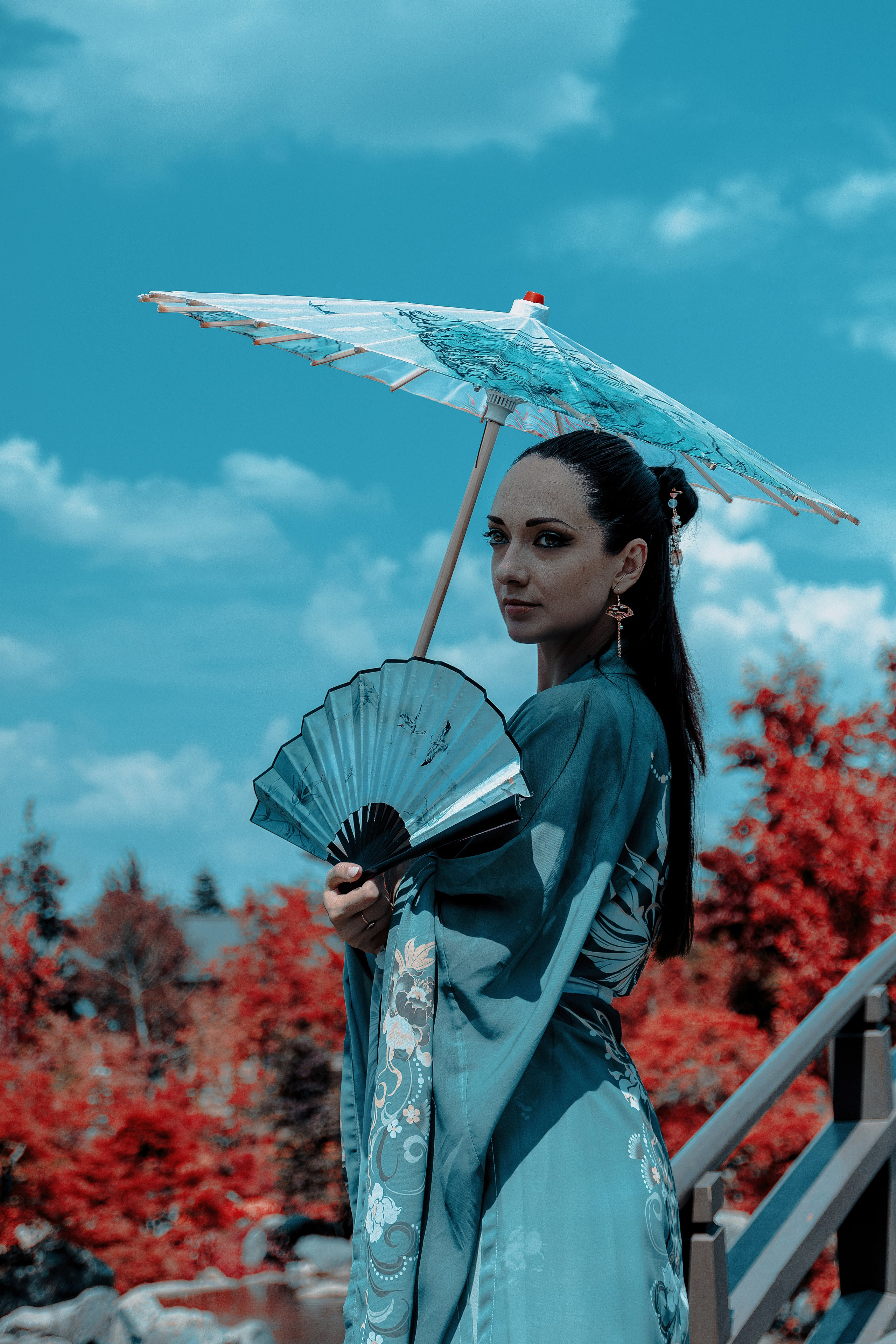 Фотосессия в японском стиле в краснодаре в парке Галицкого. прекрасный образ гейши и женская эстетика. Красивая природа Японии. 