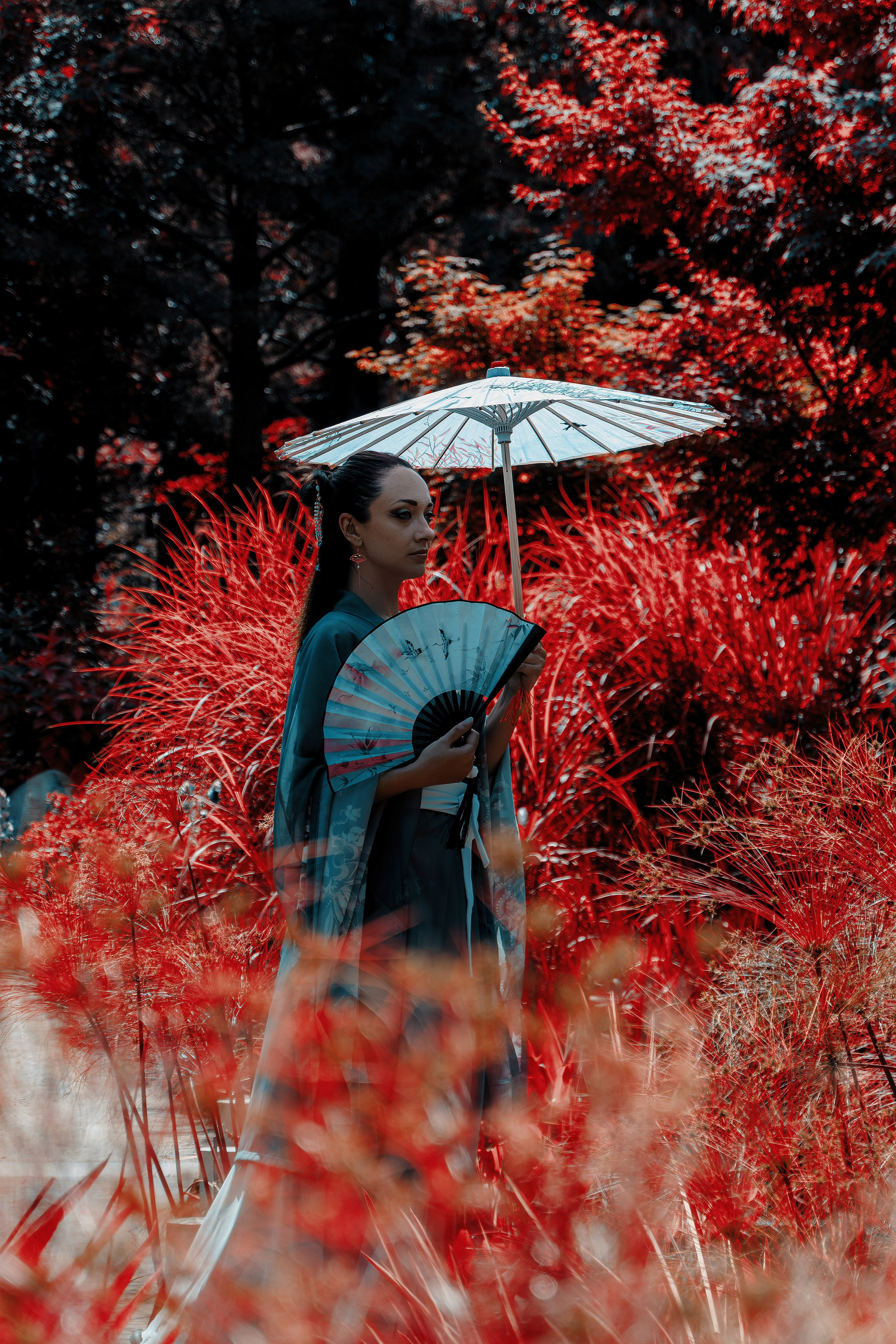 Фотосессия в японском стиле в краснодаре в парке Галицкого. прекрасный образ гейши и женская эстетика. Красивая природа Японии. 
