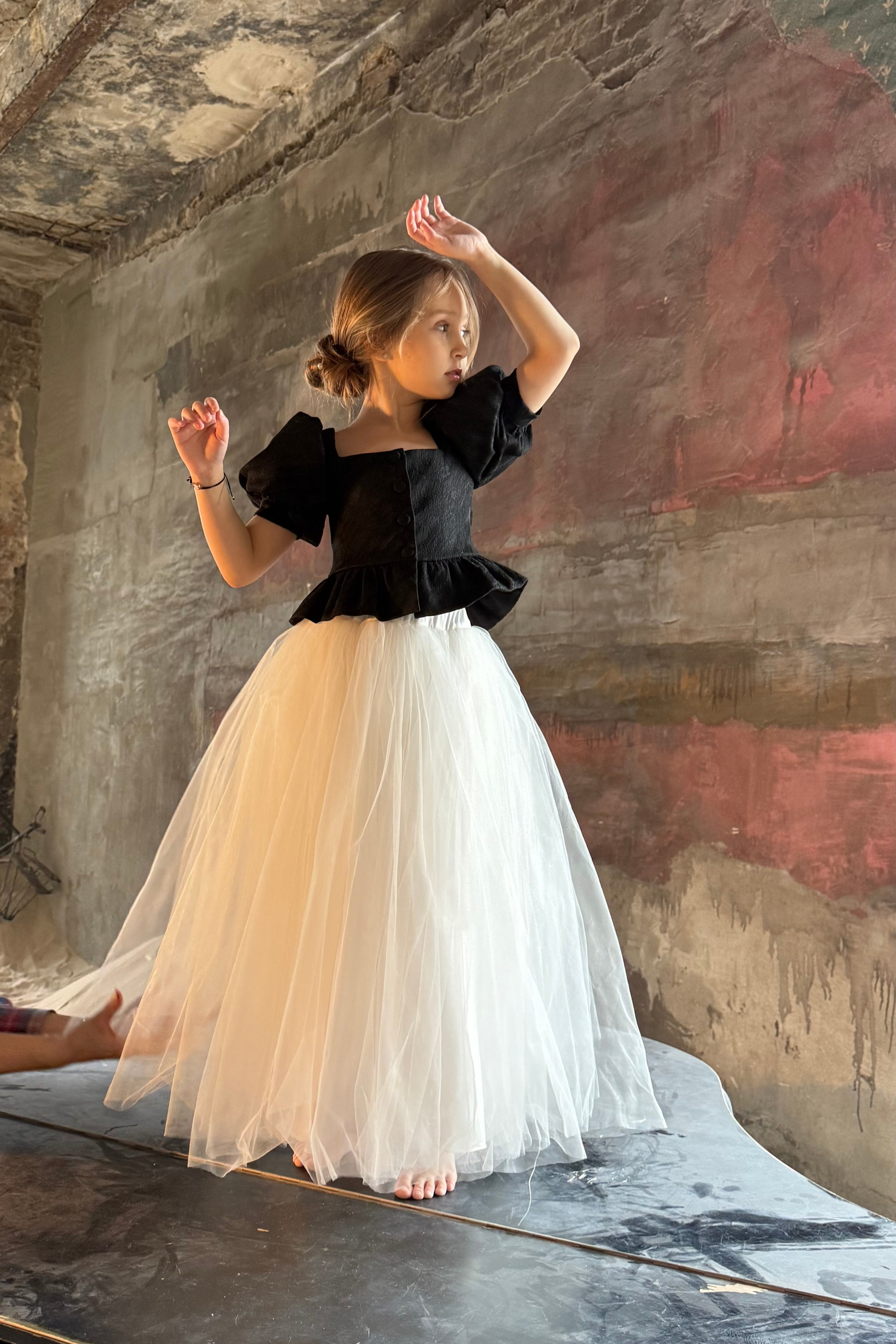 Блуза «Haute Couture» в черном оттенке. Одежда для детей