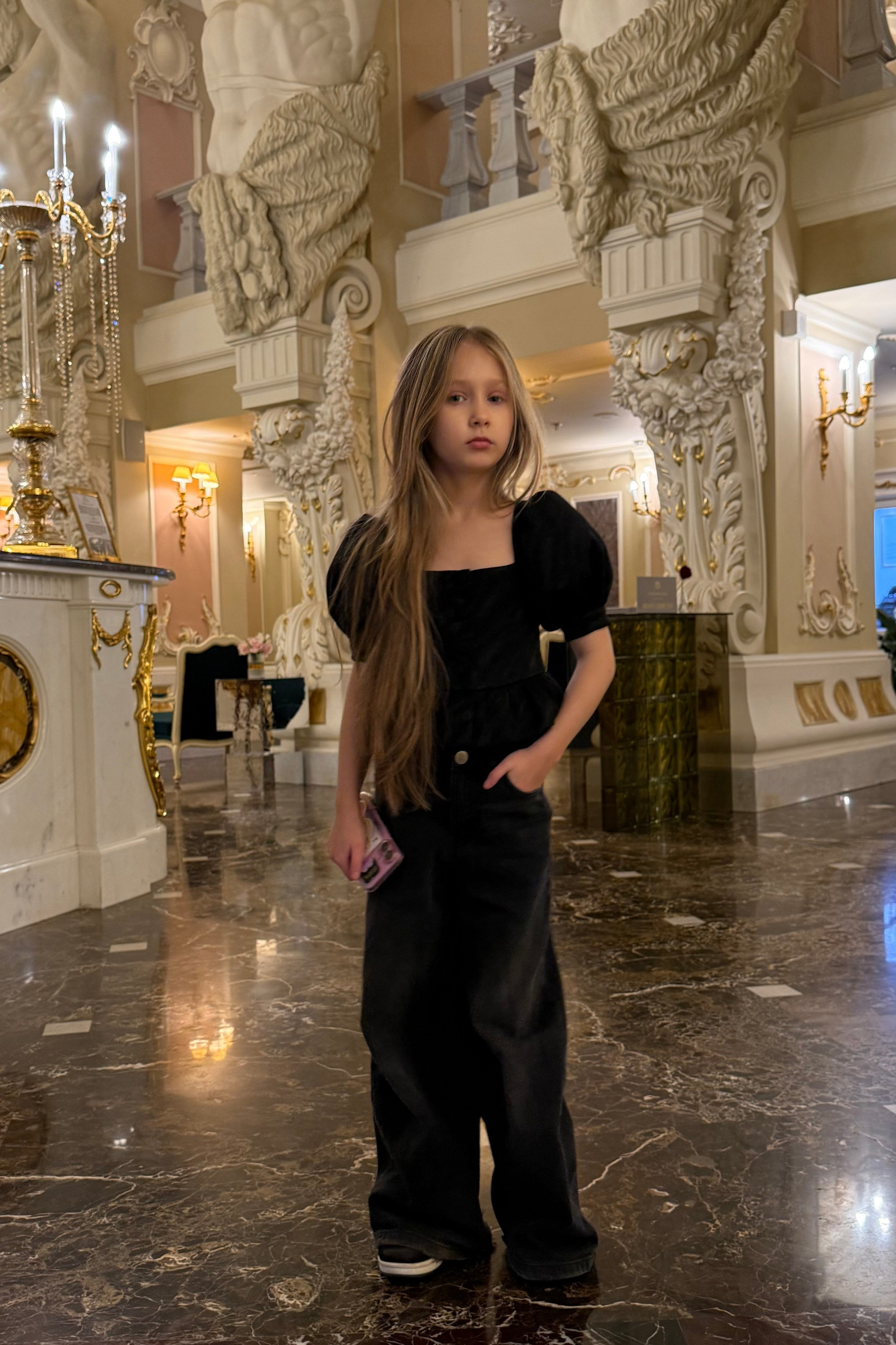 Блуза «Haute Couture» в черном оттенке. Одежда для детей