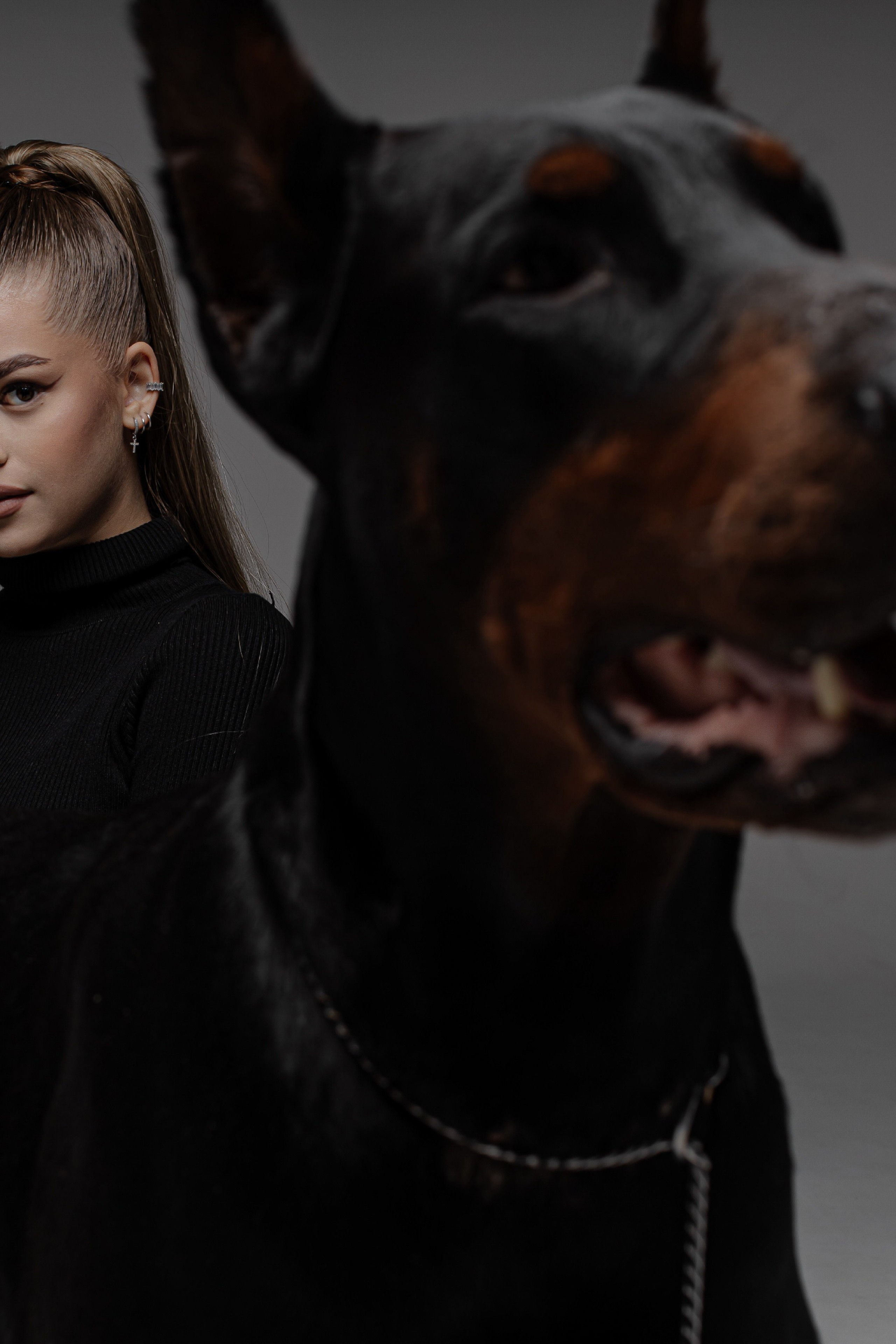 Съемка с доберманами