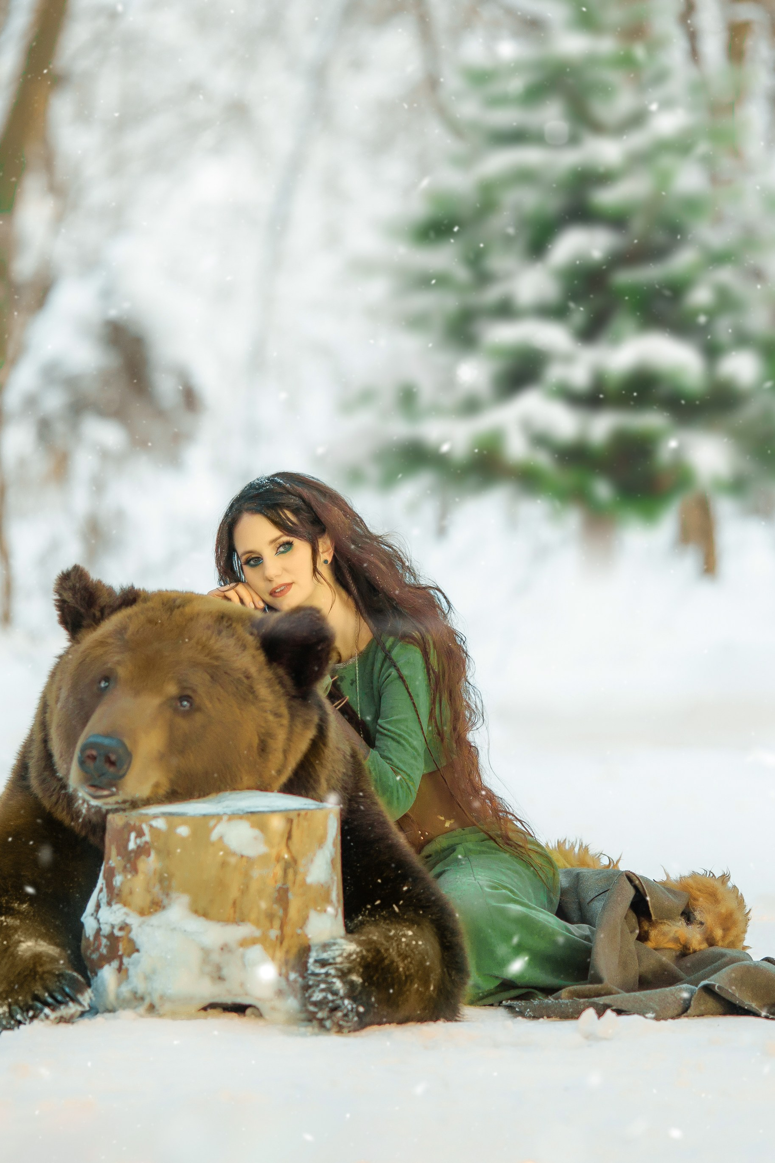 фотосессия викинг с медведем