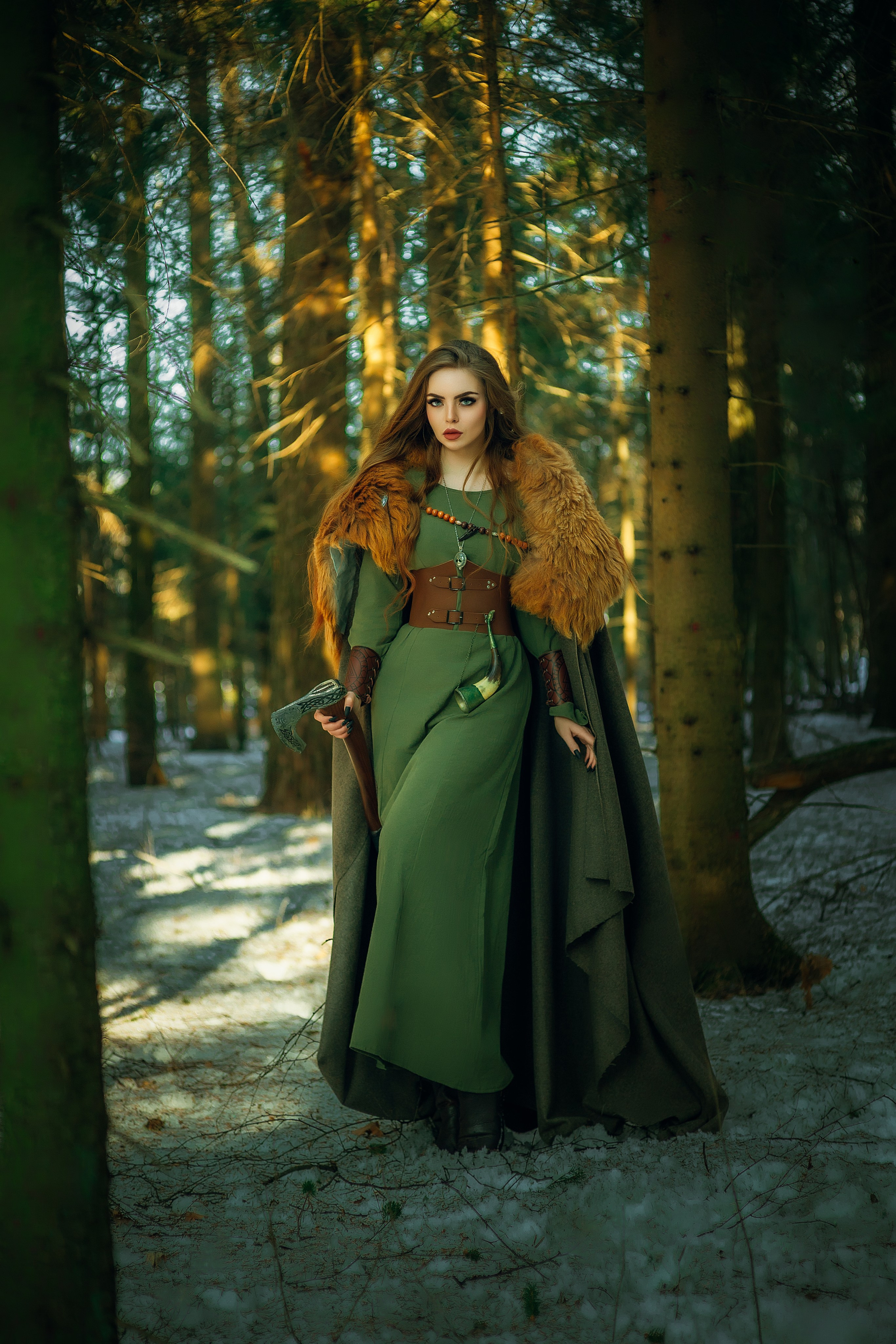 фотосессия девушки викинга