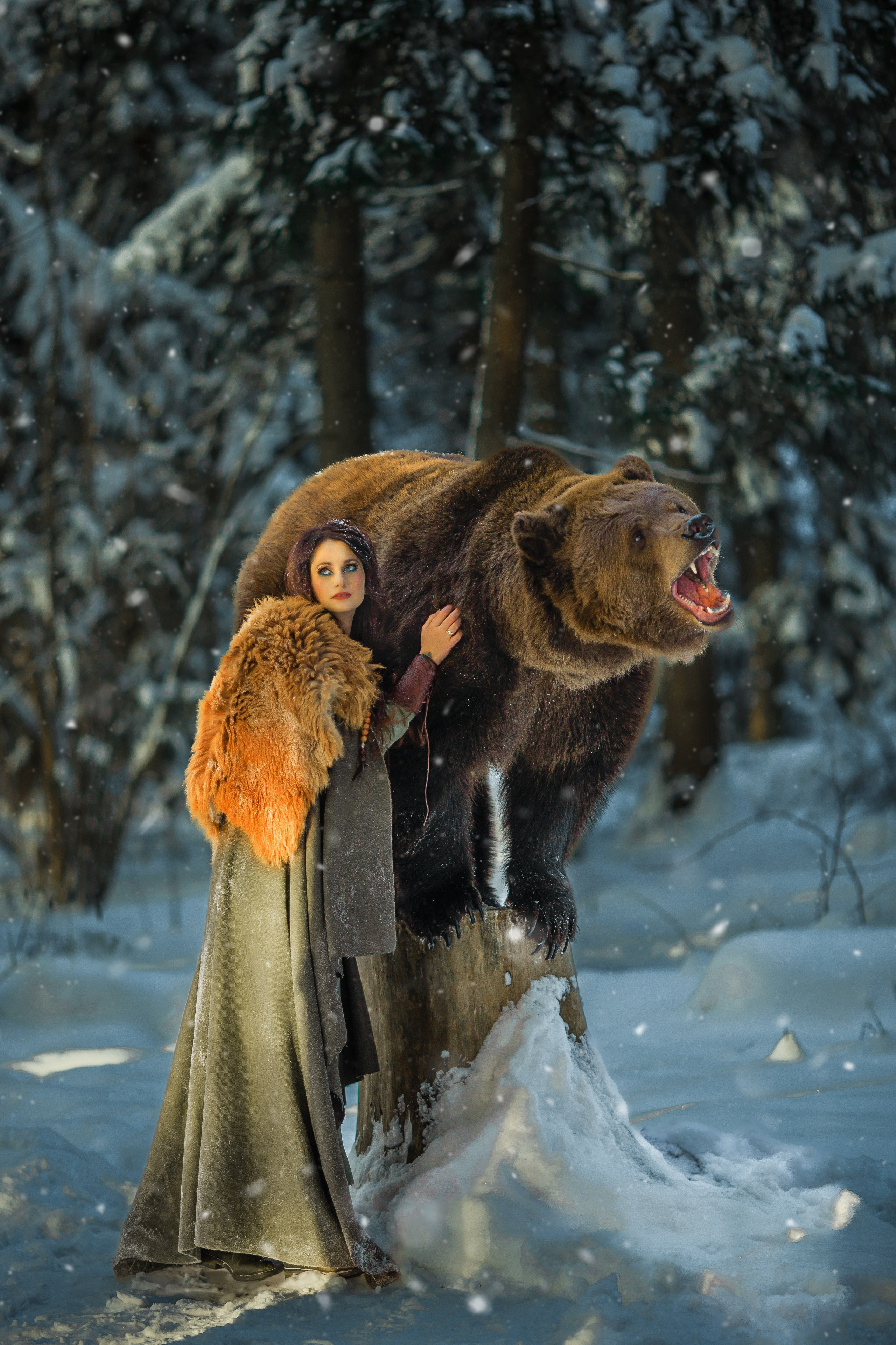 фотосессия викинг с медведем