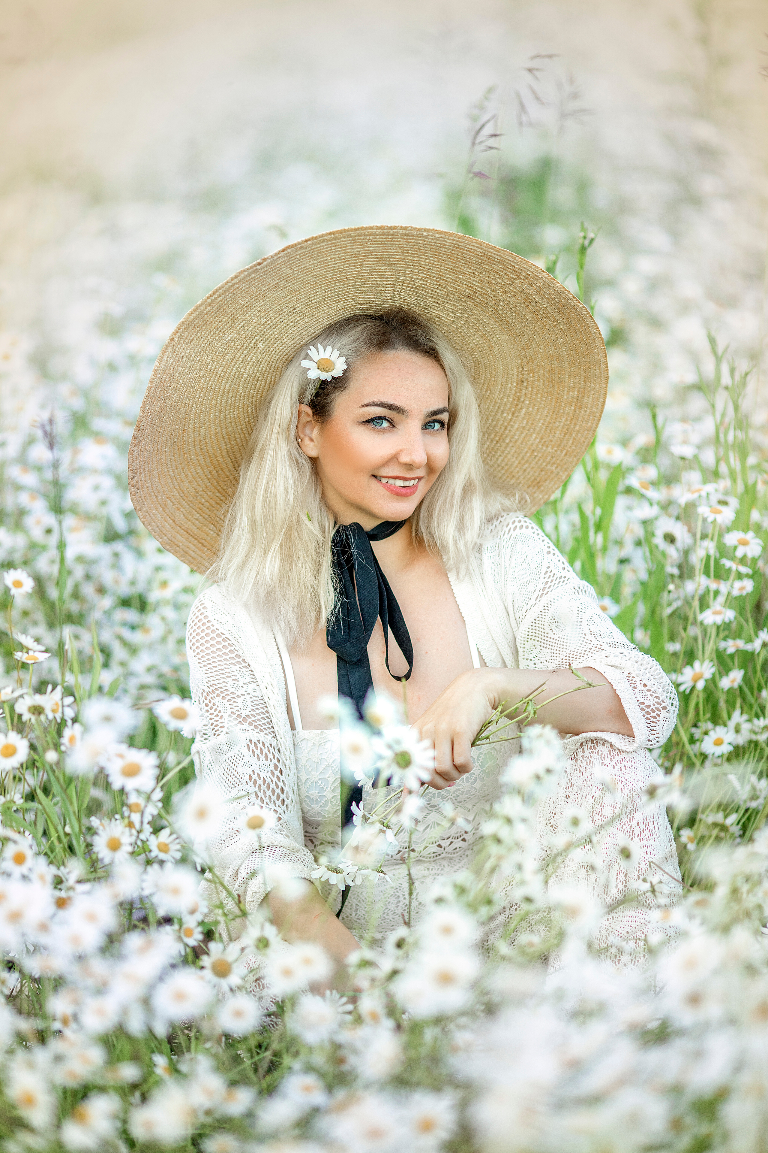 фотосессия в ромашковых полях