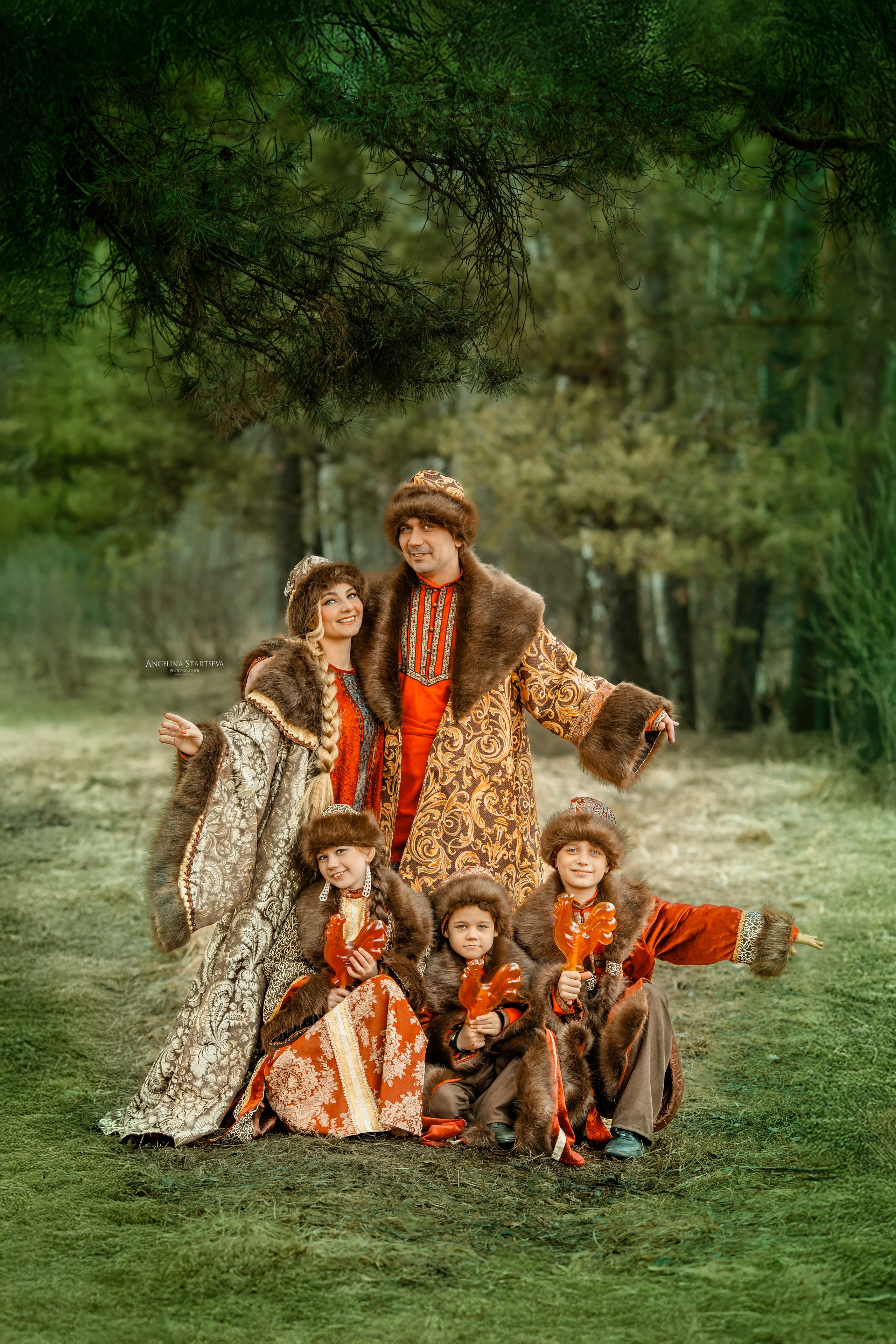 семейная фотосессия в русском стиле, семейный фотограф Ангелина Старцева