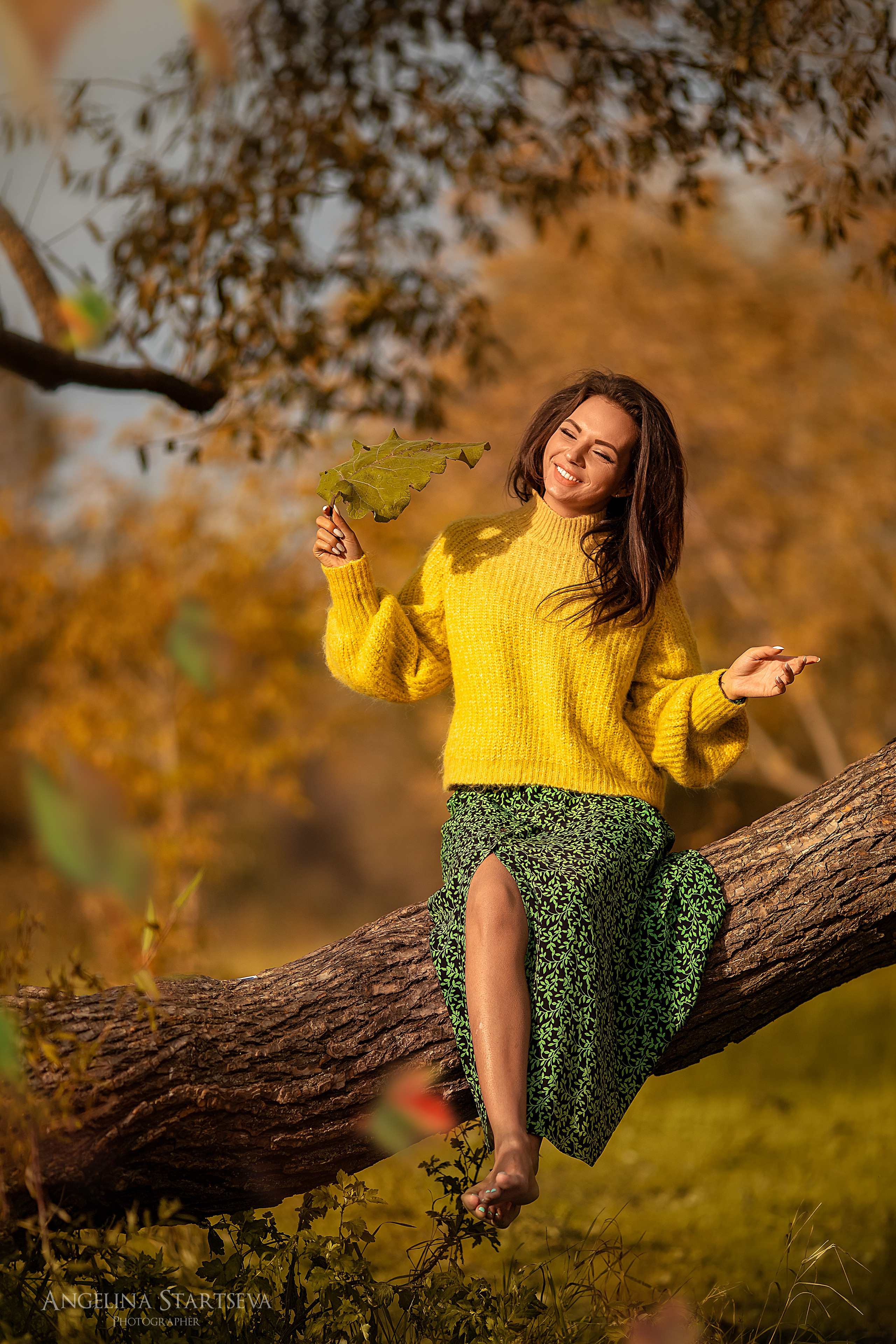 осенняя женская фотосессия на природе  Москва и МО