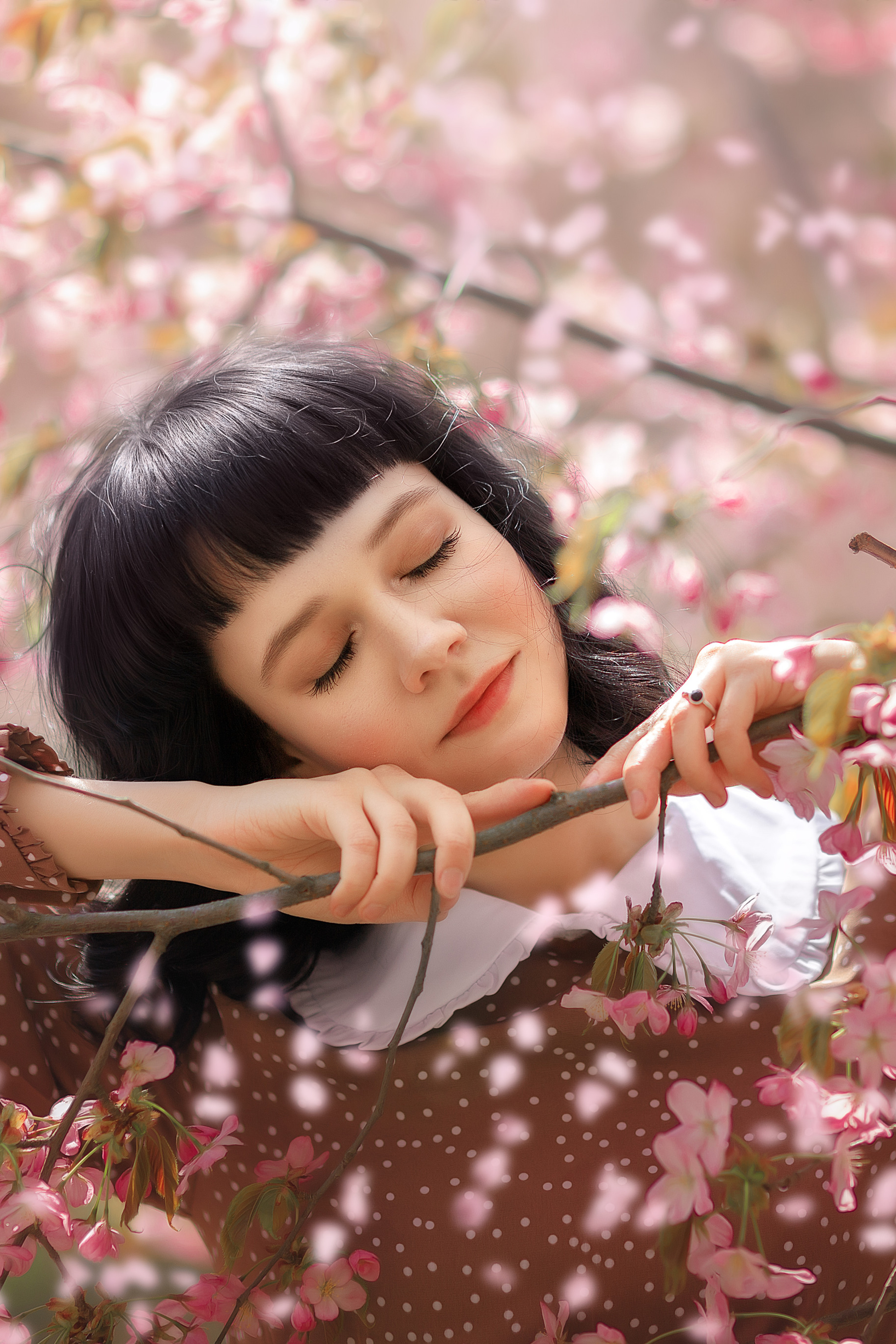 женская Фотосессия в сакуре