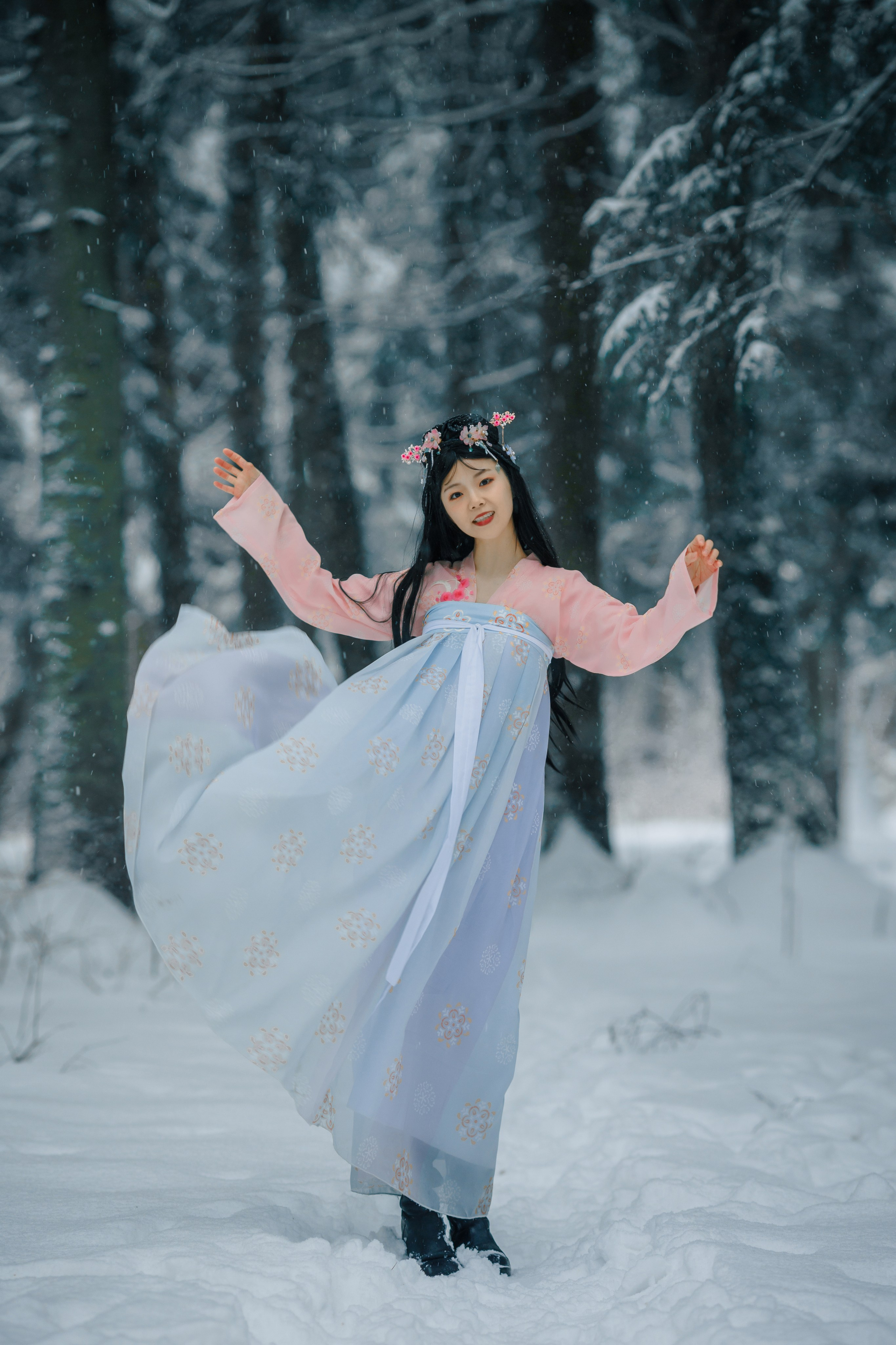 Первый снег, 第一场雪. Сказочный фотограф в русском стиле в Москве Ангелина Старцева | Русский сказки|Фотосесессия в Азиатском стиле