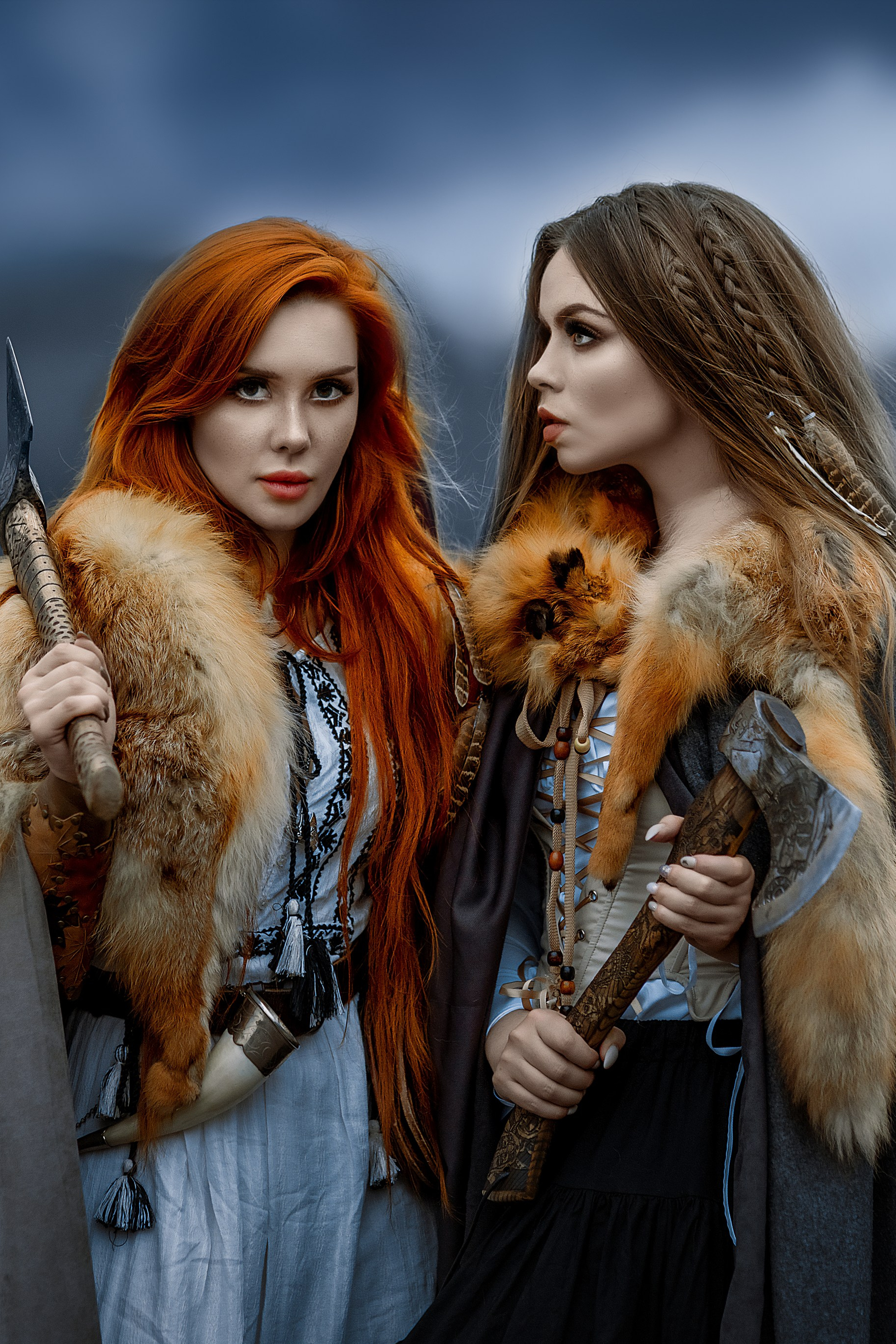 женская фотосессия в стиле Викинг