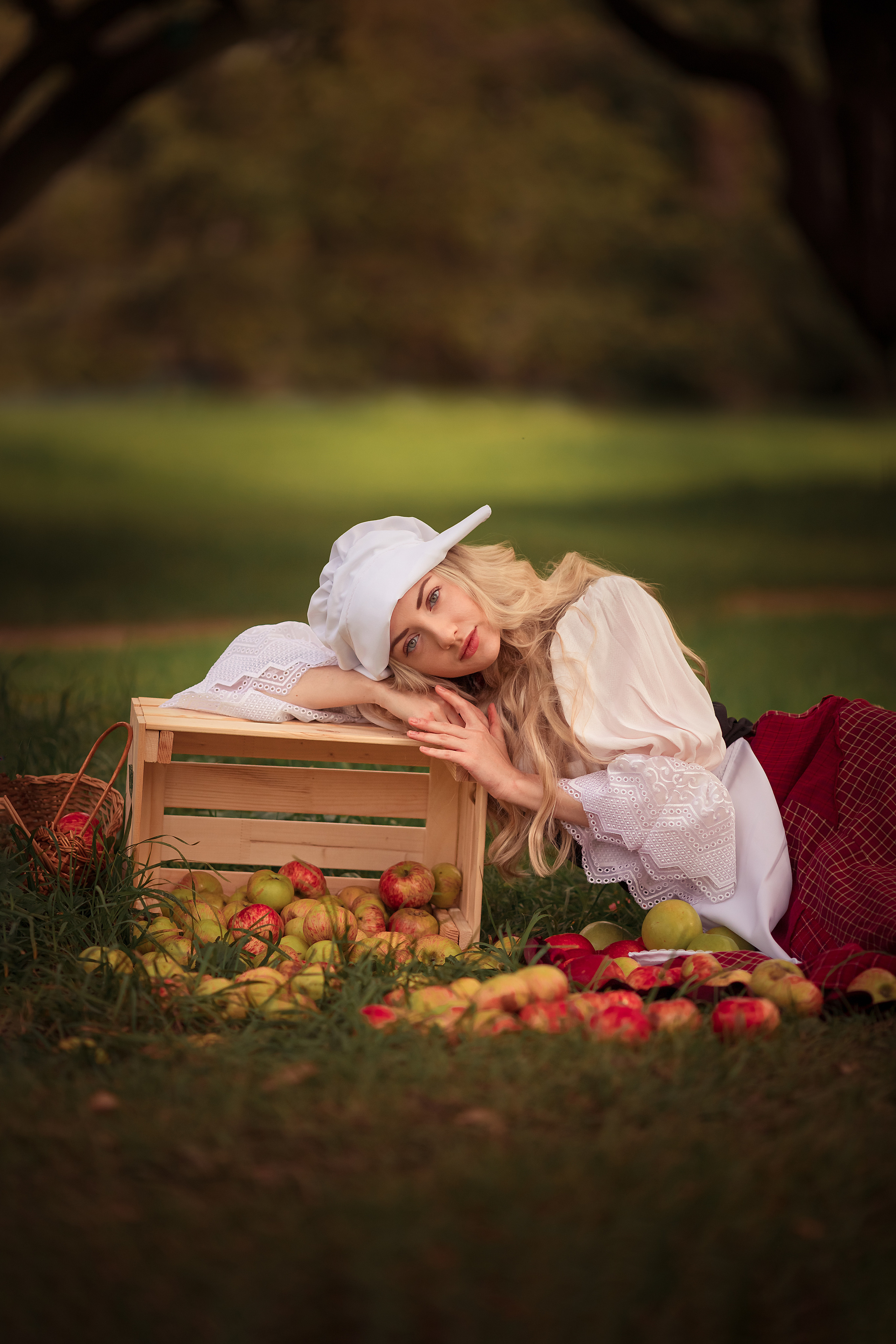 фотосессия в яблочном саду