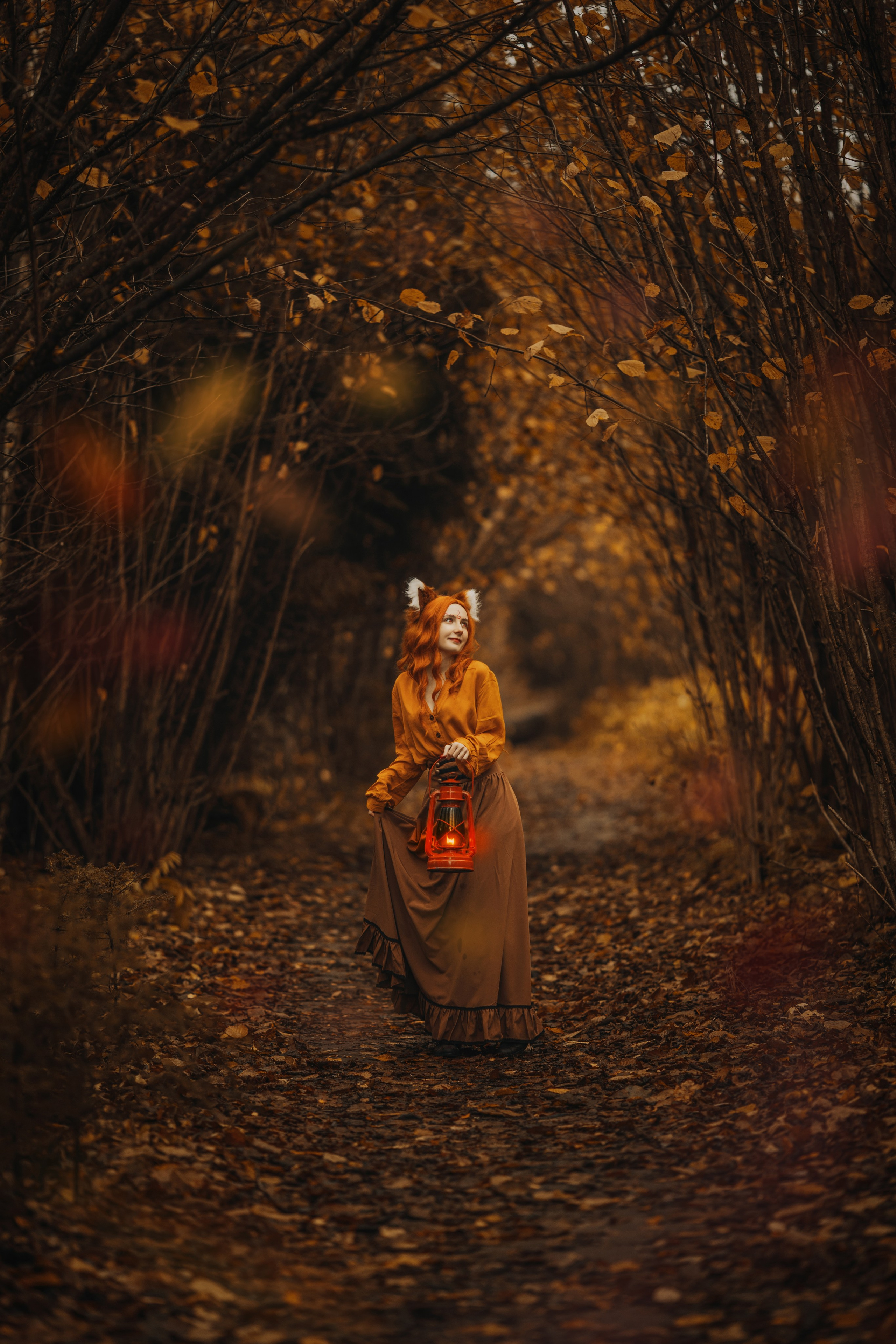 фотосессия рыжая панда, китайская фотосессия лисы, азиатская фотосессия в Москве