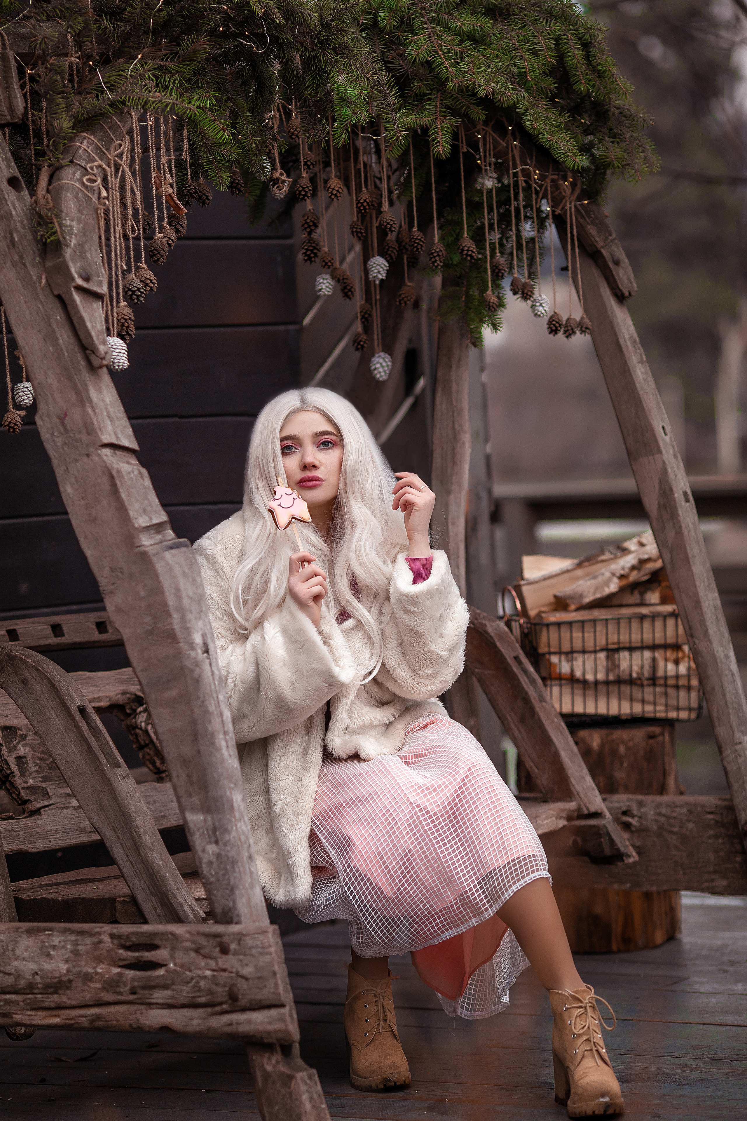 женская новогодняя фотосессия в Москве 