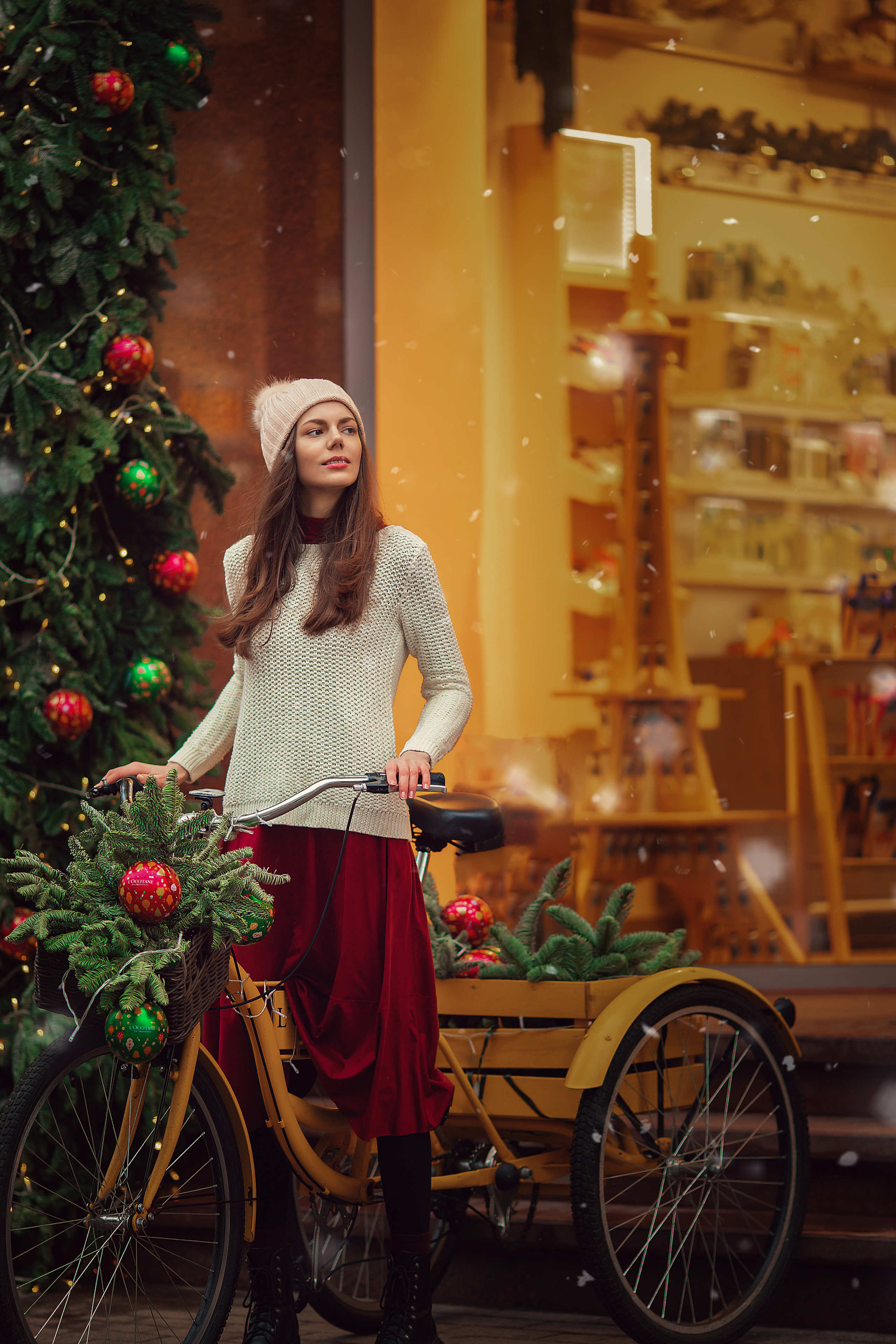 женская новогодняя фотосессия на арбате