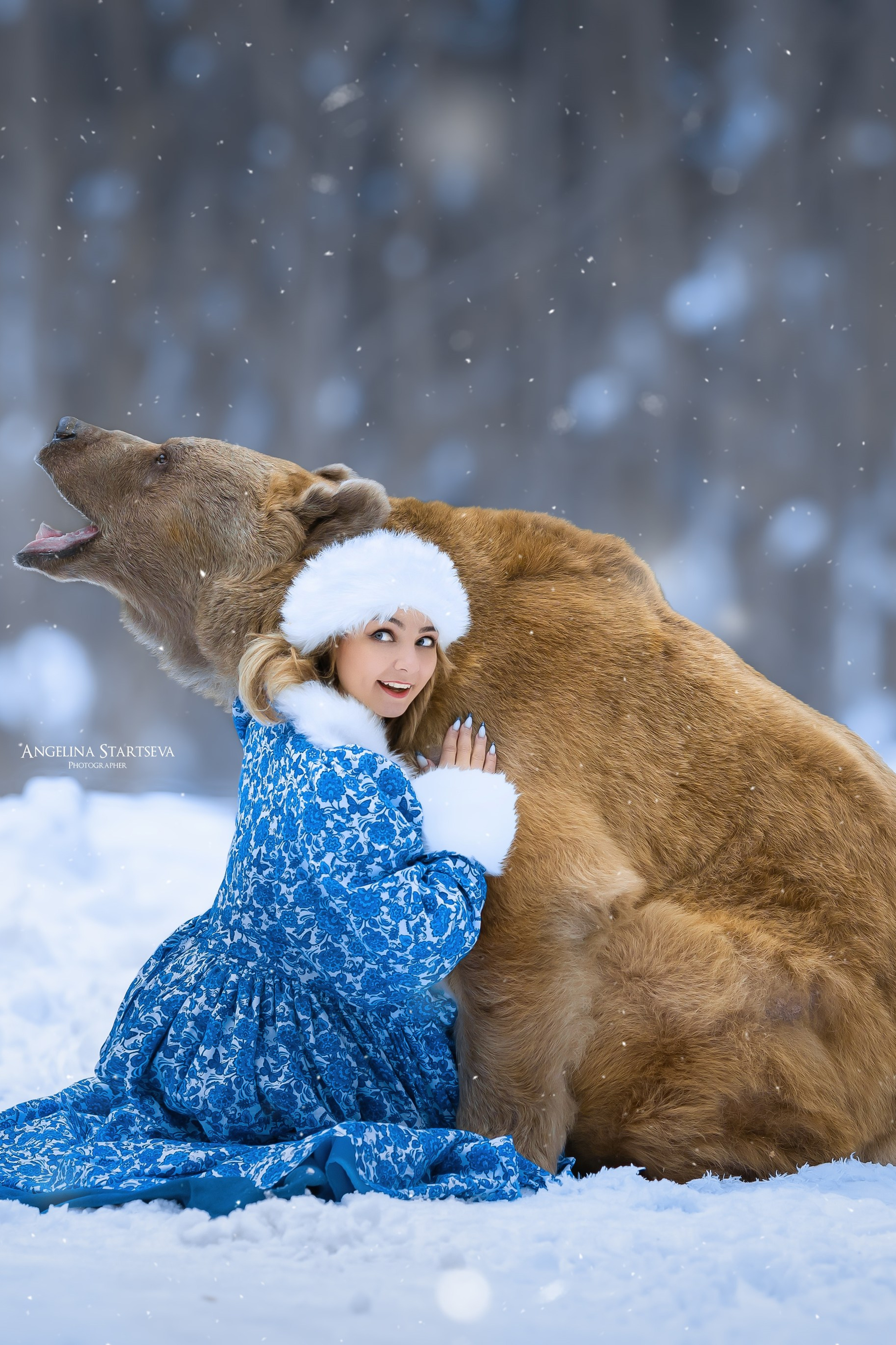 фотосессия в Русском стиле с медведем