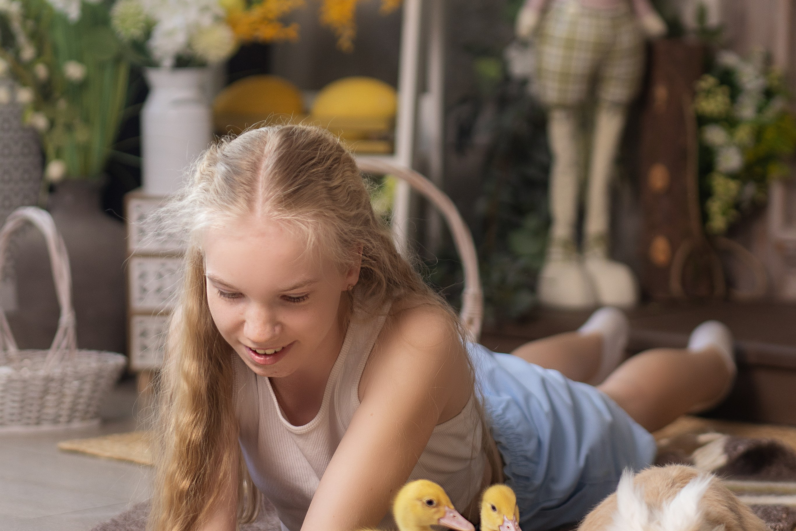 Пасхальная фотосессия в студии с животными