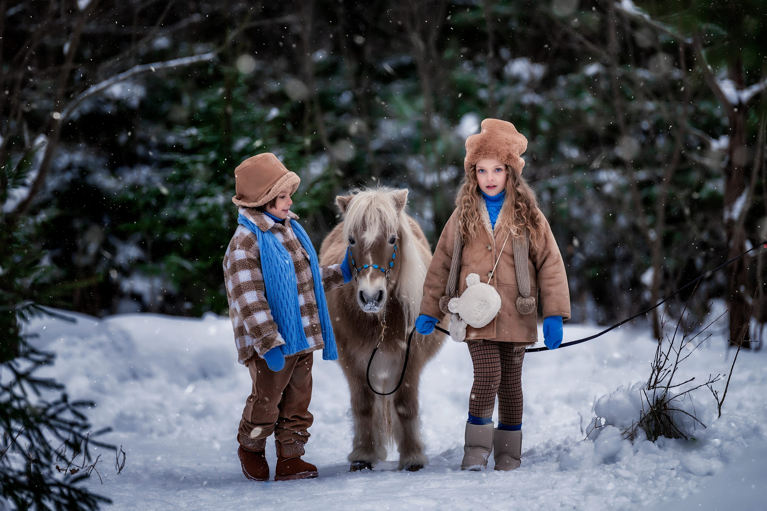 Новогодняя фотосессия Кирилла и Кати в Москве