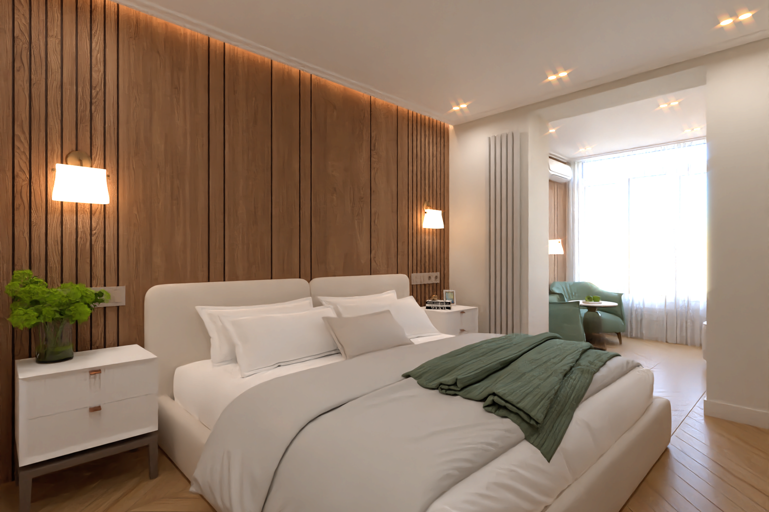 Квартира с темной кухней. Дизайн интерьера в Крыму