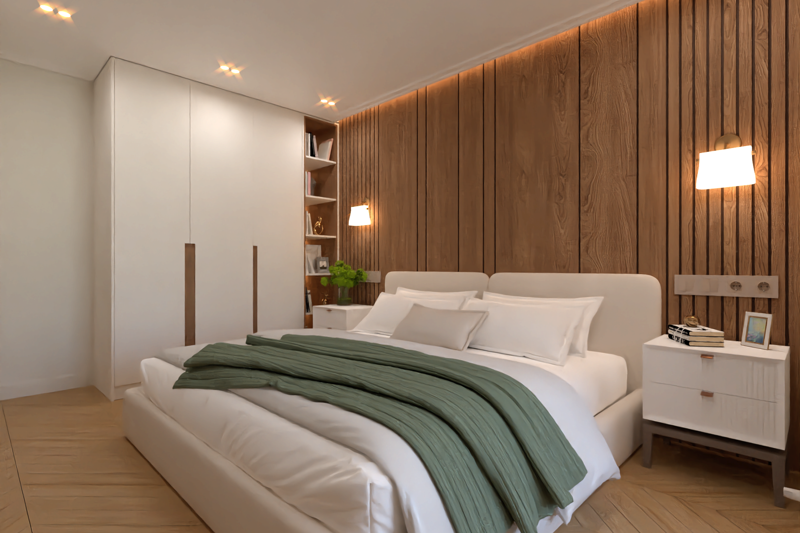 Квартира с темной кухней. Дизайн интерьера в Крыму